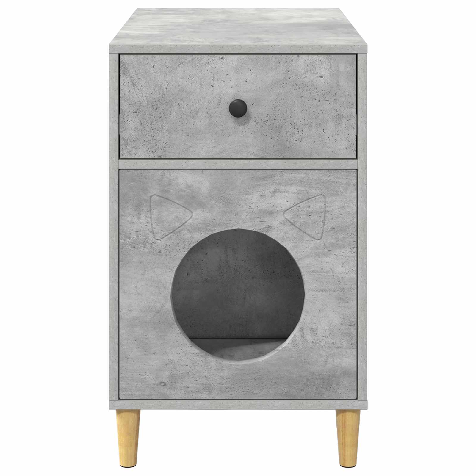 Kattenhuis Beton 72 x 42,5 x 70 cm Bewerkt hout is nu te koop bij PeponiXL, paradijselijk wonen!