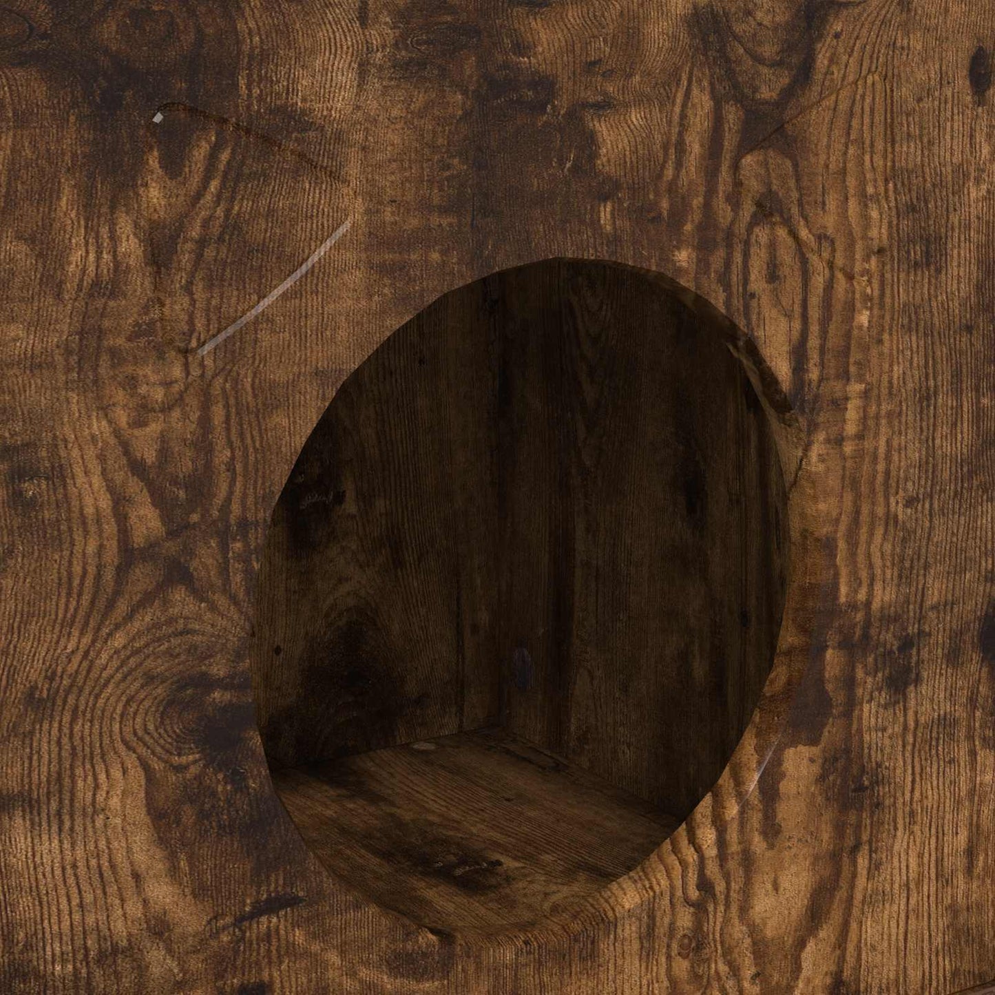 Kattenhuis Gerookt eiken 72 x 42,5 x 70 cm Bewerkt hout is nu te koop bij PeponiXL, paradijselijk wonen!