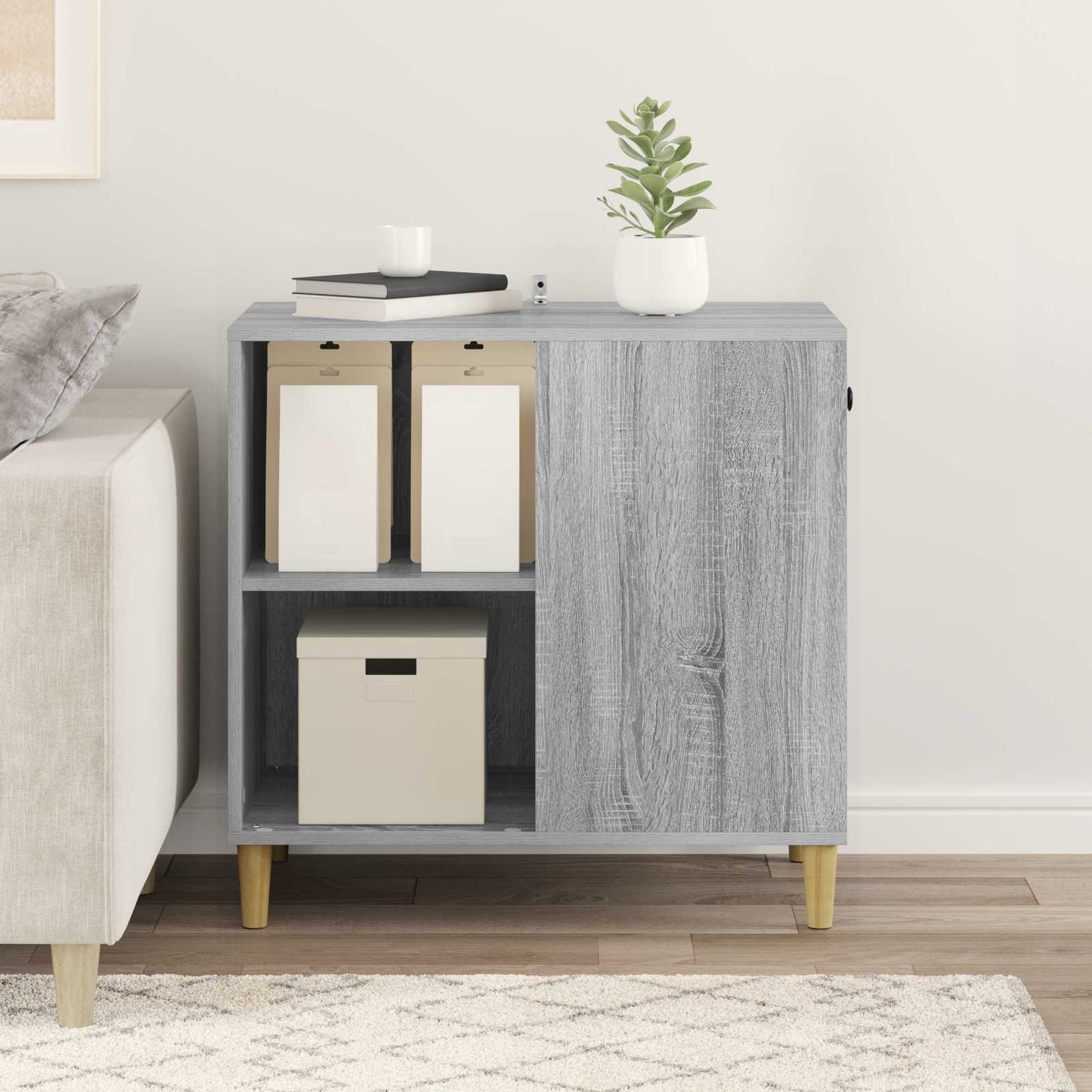 Kattenhuis Grijs Sonoma 72 x 42,5 x 70 cm Bewerkt hout is nu te koop bij PeponiXL, paradijselijk wonen!