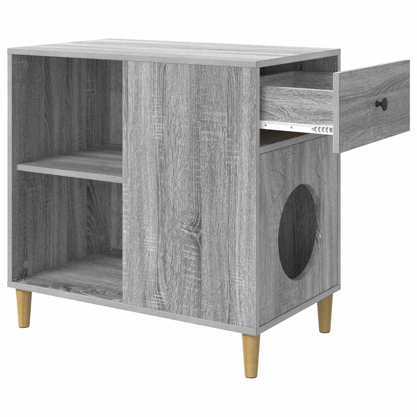 Kattenhuis Grijs Sonoma 72 x 42,5 x 70 cm Bewerkt hout is nu te koop bij PeponiXL, paradijselijk wonen!