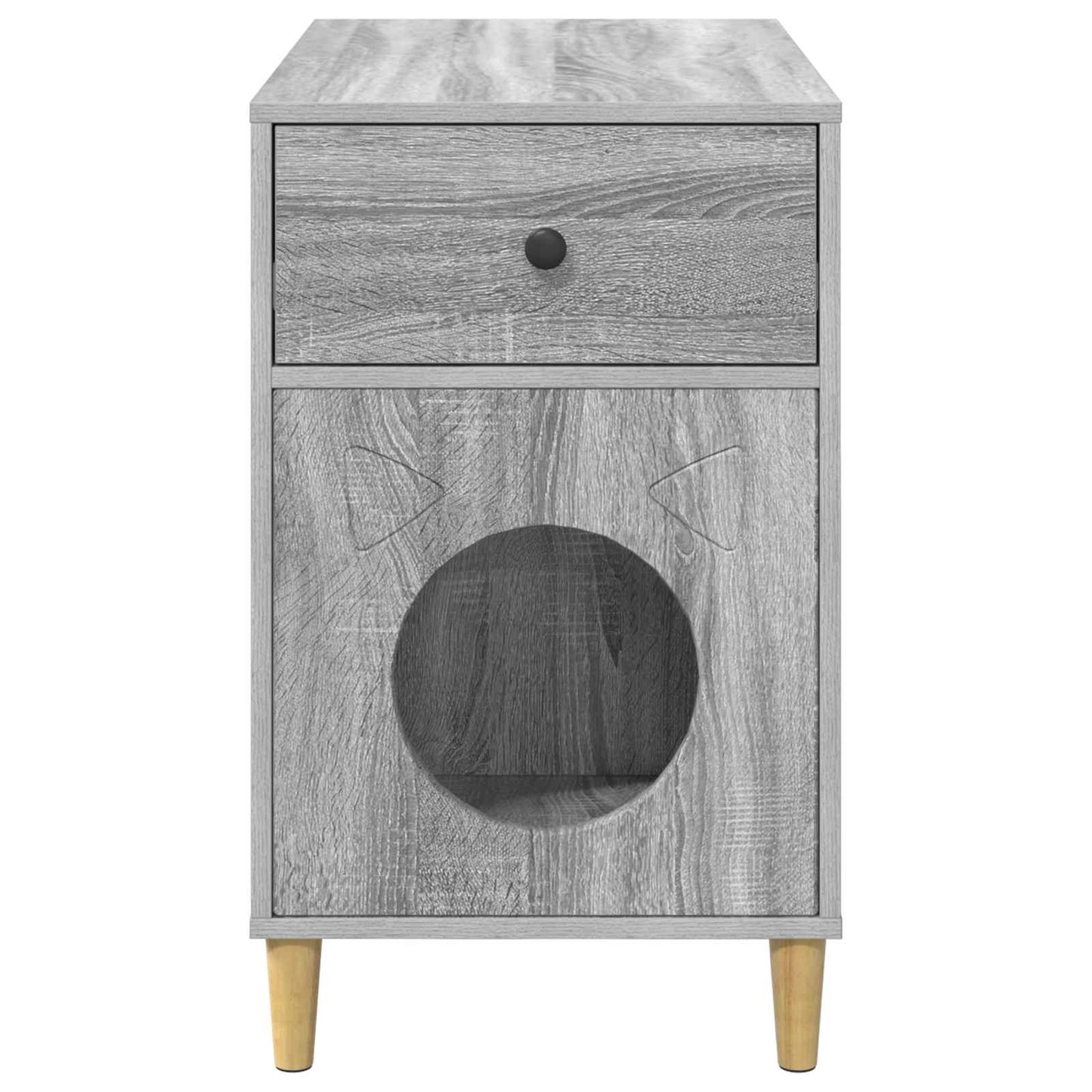 Kattenhuis Grijs Sonoma 72 x 42,5 x 70 cm Bewerkt hout is nu te koop bij PeponiXL, paradijselijk wonen!