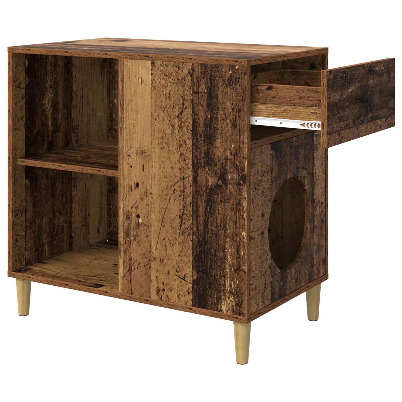 Kattenhuis Oudhout 72 x 42,5 x 70 cm Bewerkt hout is nu te koop bij PeponiXL, paradijselijk wonen!