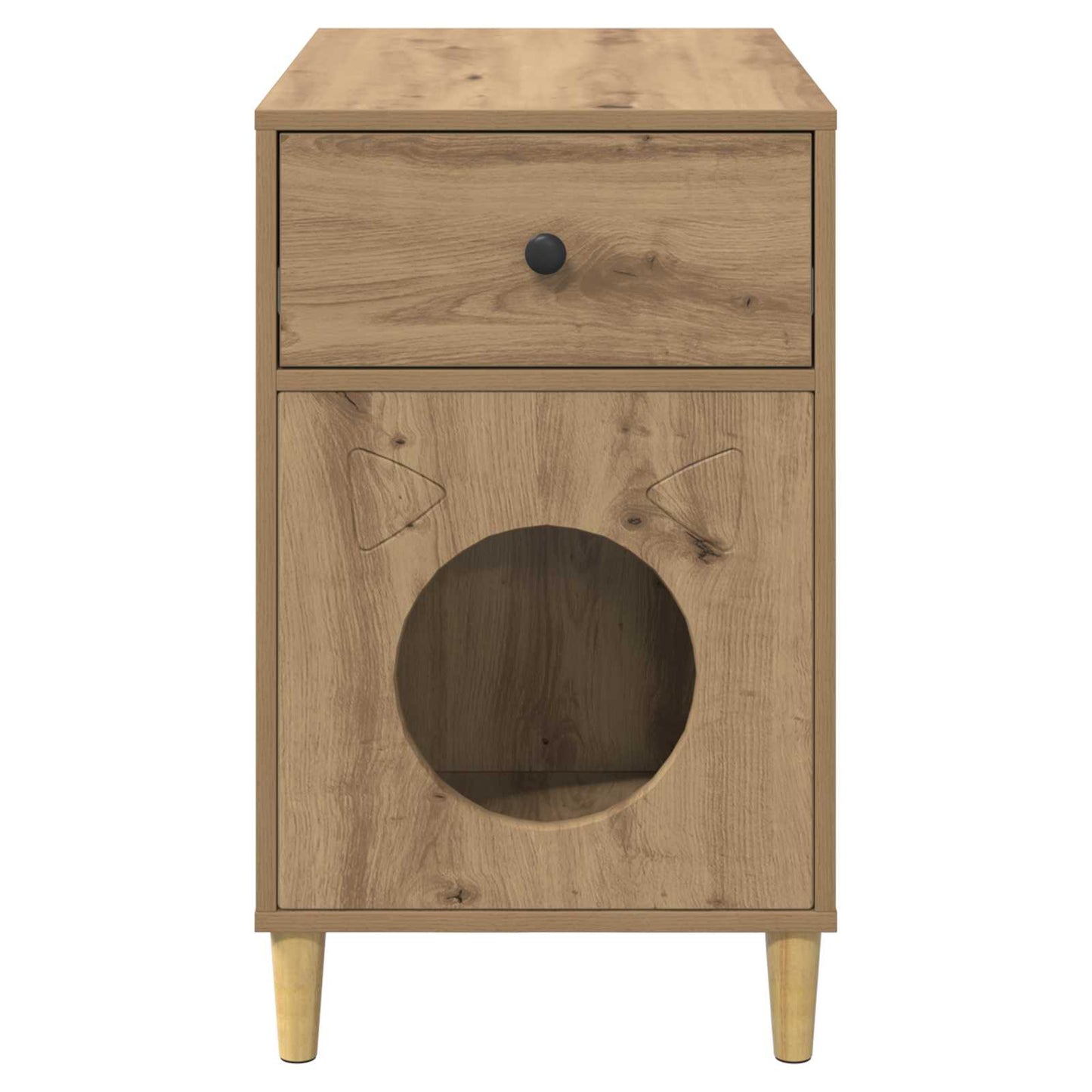 Kattenhuis Ambachtelijk eiken 72 x 42,5 x 70 cm Bewerkt hout is nu te koop bij PeponiXL, paradijselijk wonen!