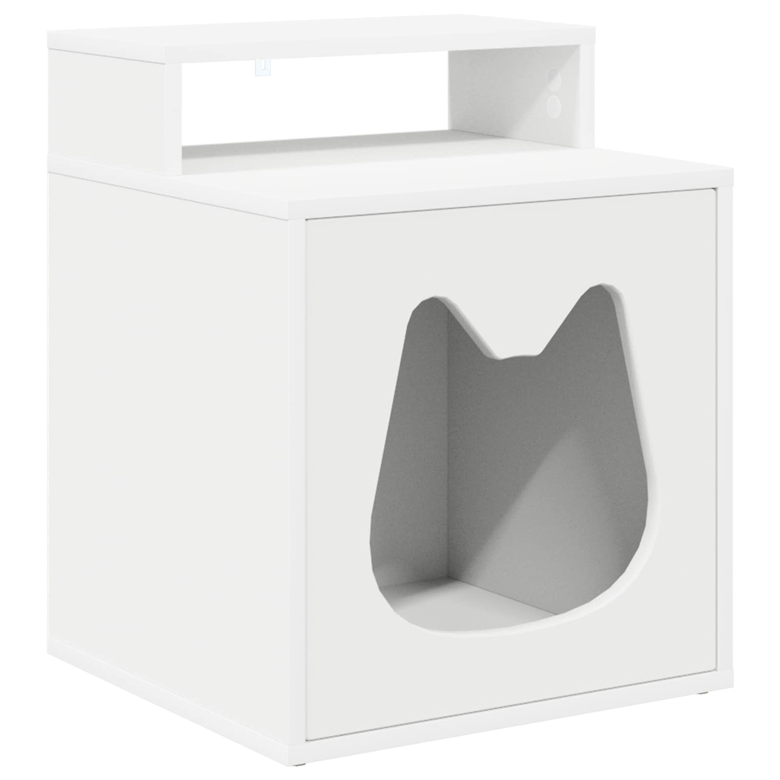 Kattenhuis Wit 42,5 x 40 x 53,5 cm Bewerkt hout is nu te koop bij PeponiXL, paradijselijk wonen!