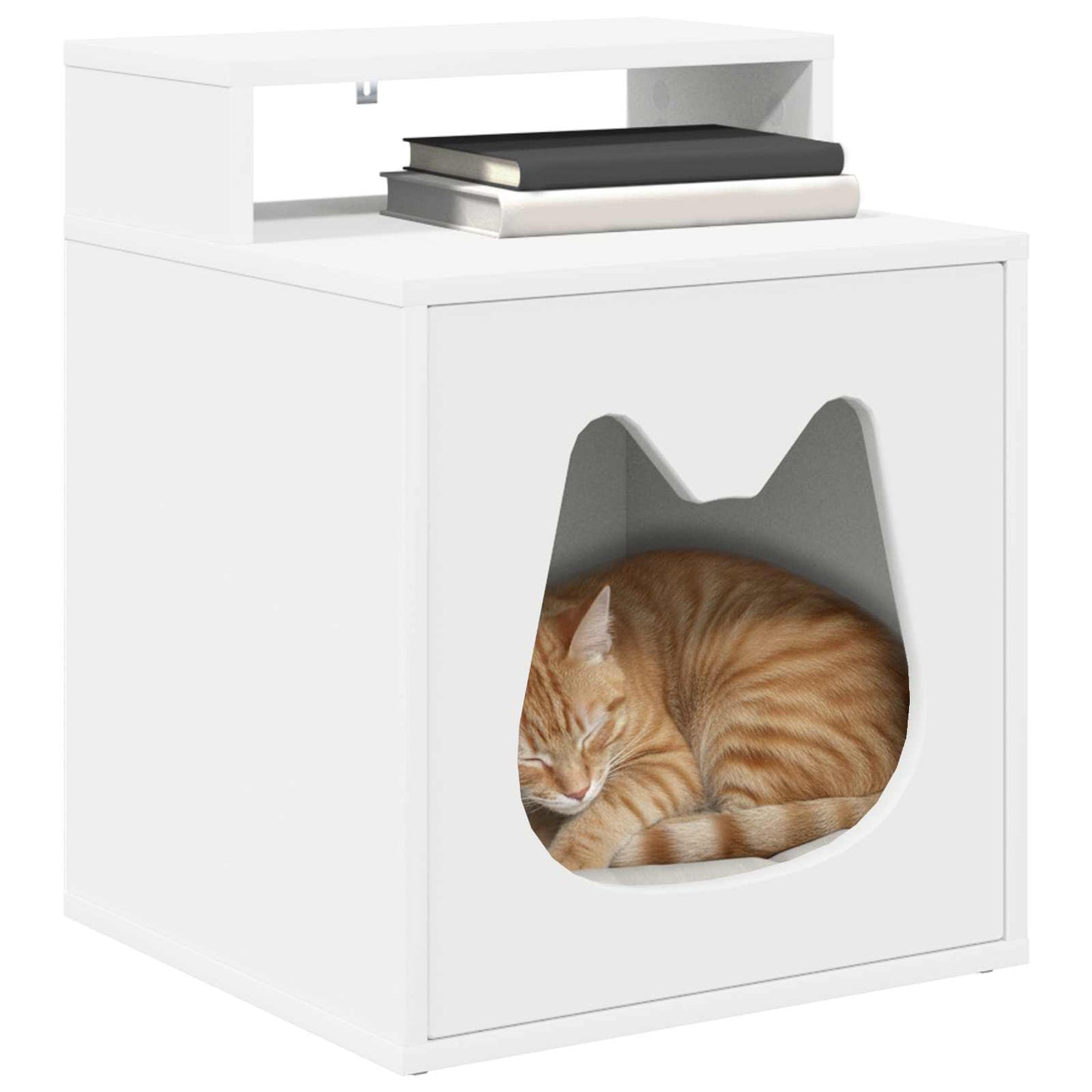Kattenhuis Wit 42,5 x 40 x 53,5 cm Bewerkt hout is nu te koop bij PeponiXL, paradijselijk wonen!