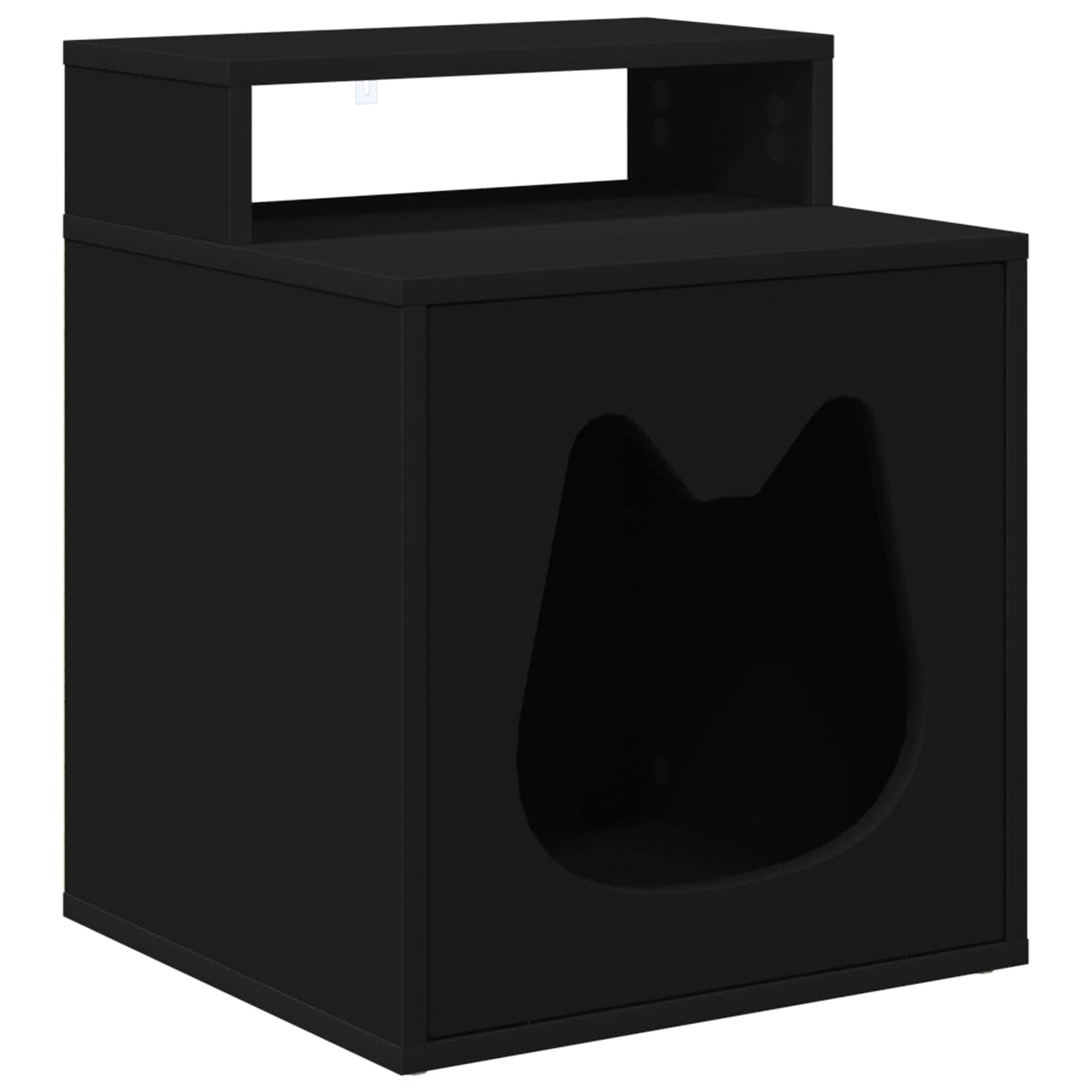 Kattenhuis Zwart 42,5 x 40 x 53,5 cm Bewerkt hout is nu te koop bij PeponiXL, paradijselijk wonen!