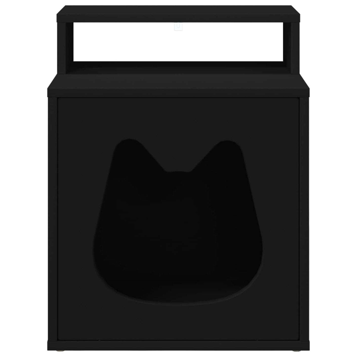 Kattenhuis Zwart 42,5 x 40 x 53,5 cm Bewerkt hout is nu te koop bij PeponiXL, paradijselijk wonen!