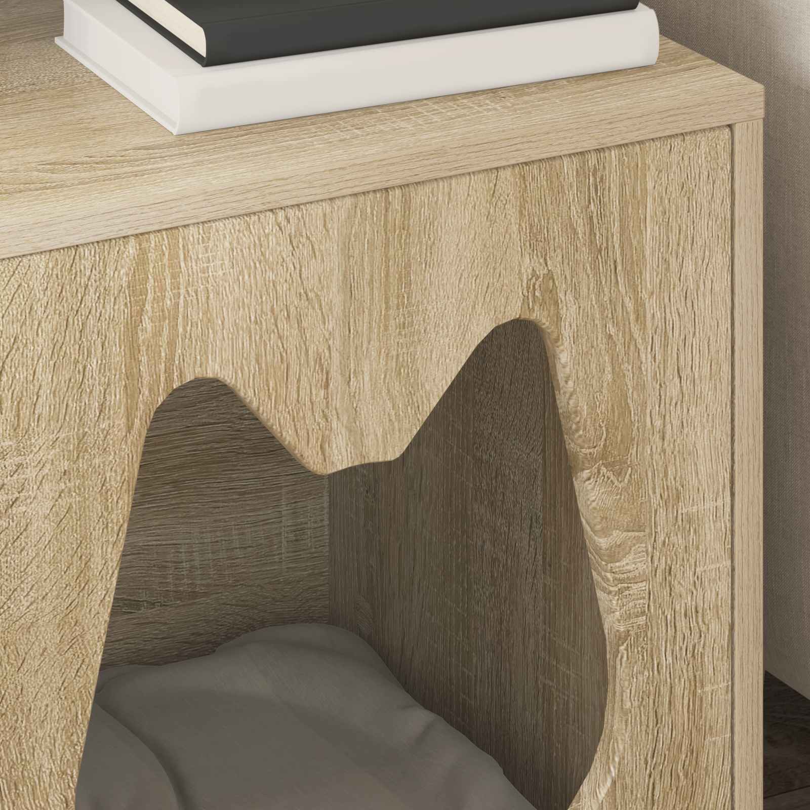 Kattenhuis Sonoma 42,5 x 40 x 53,5 cm Bewerkt hout is nu te koop bij PeponiXL, paradijselijk wonen!