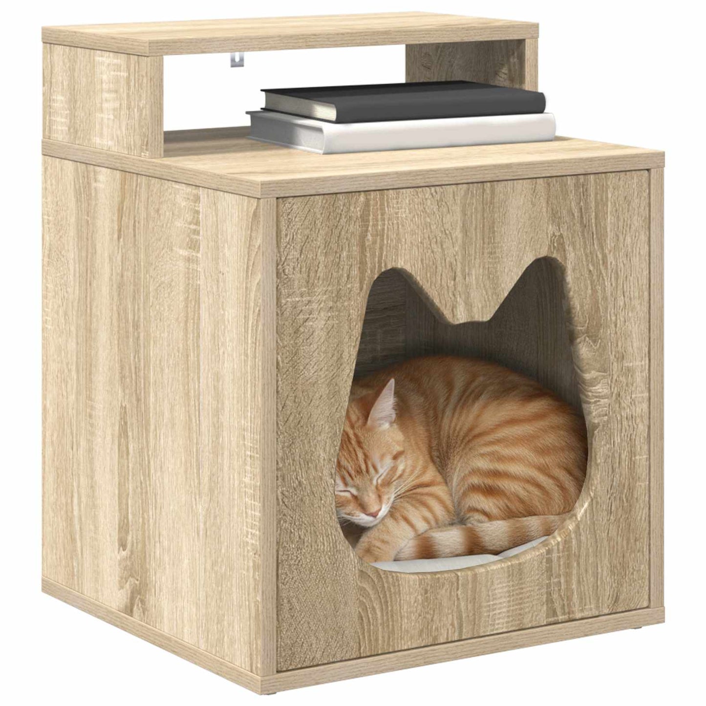 Kattenhuis Sonoma 42,5 x 40 x 53,5 cm Bewerkt hout is nu te koop bij PeponiXL, paradijselijk wonen!