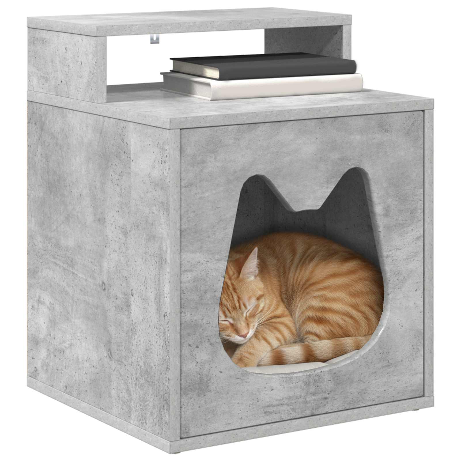 Kattenhuis Beton 42,5 x 40 x 53,5 cm Bewerkt hout is nu te koop bij PeponiXL, paradijselijk wonen!