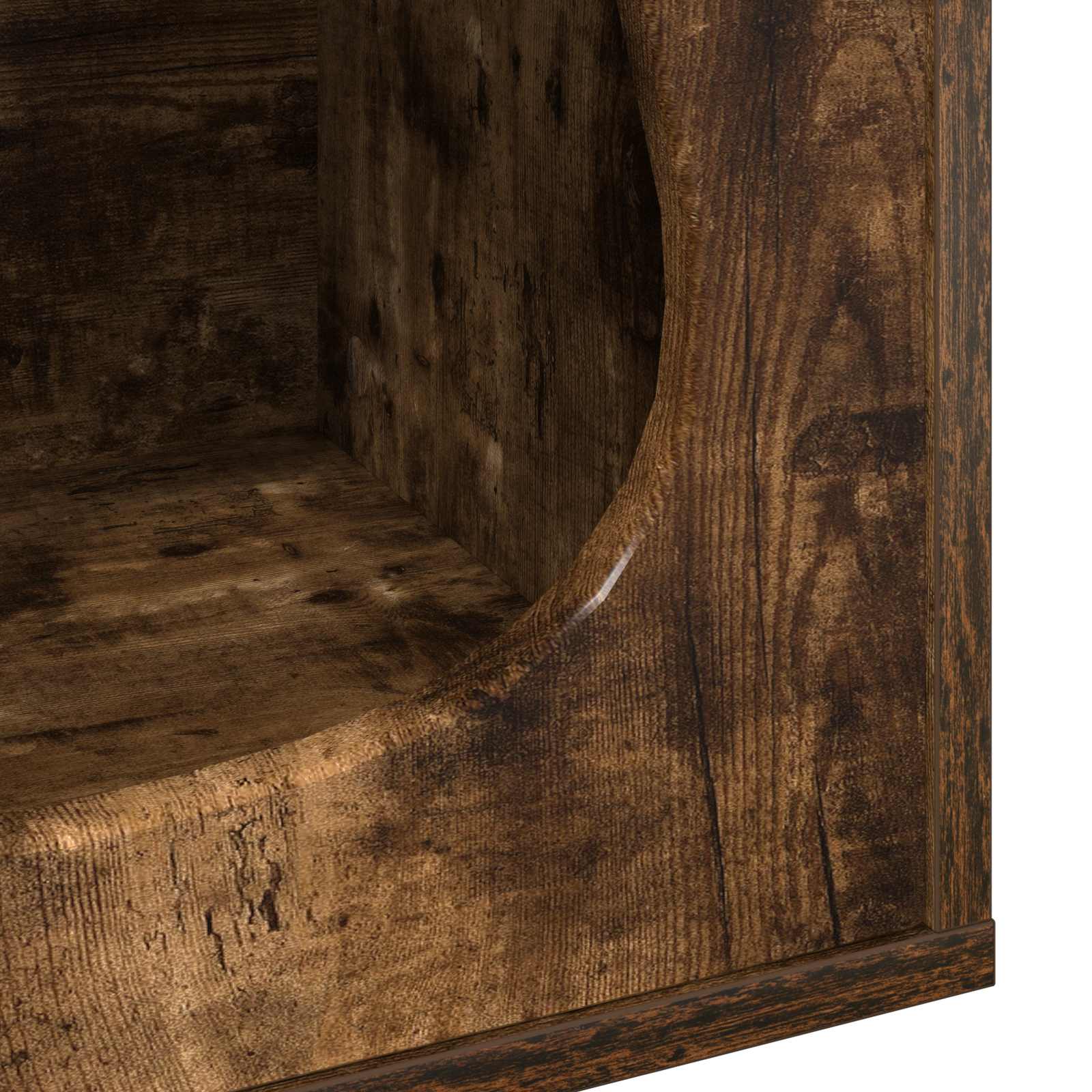 Kattenhuis Gerookt eiken 42,5 x 40 x 53,5 cm Bewerkt hout is nu te koop bij PeponiXL, paradijselijk wonen!