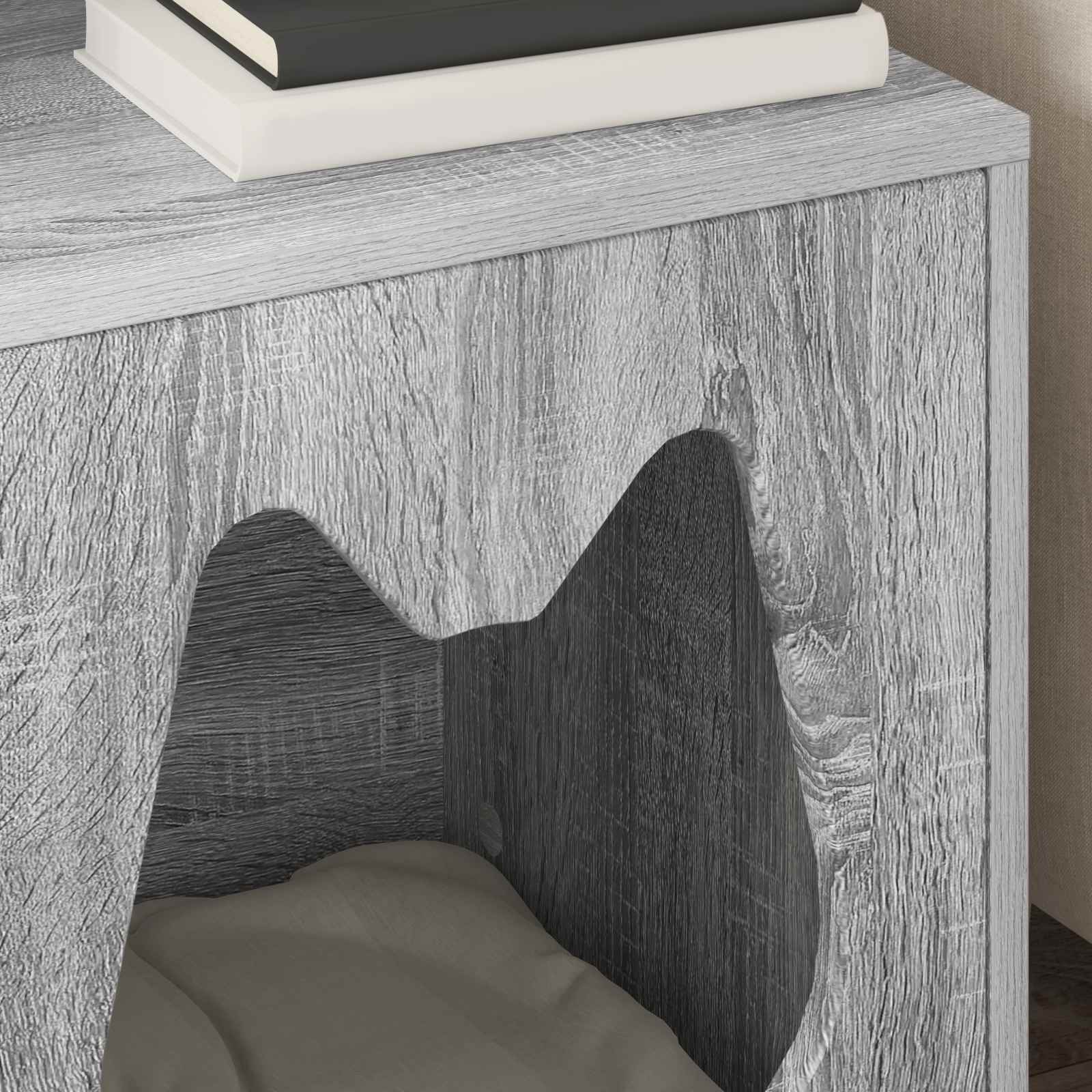 Kattenhuis Grijs Sonoma 42,5 x 40 x 53,5 cm Bewerkt hout is nu te koop bij PeponiXL, paradijselijk wonen!