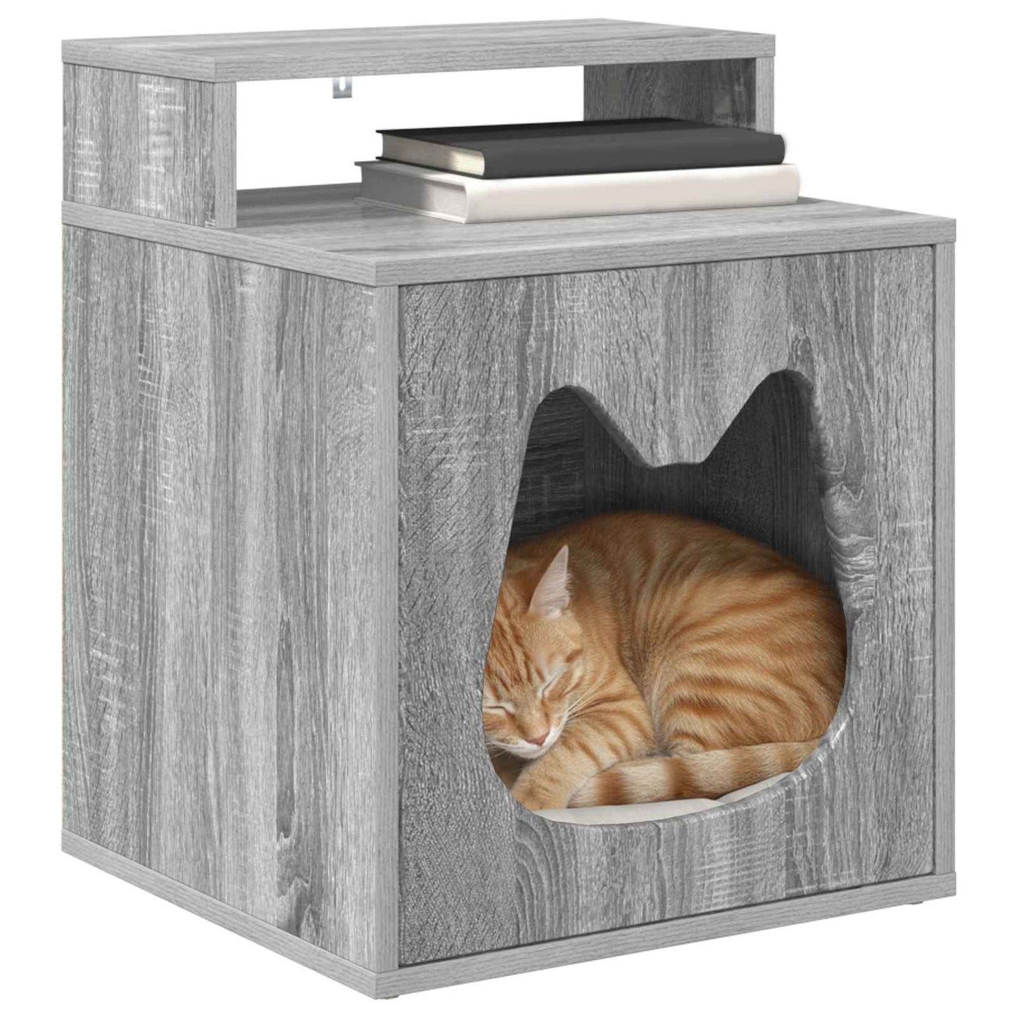 Kattenhuis Grijs Sonoma 42,5 x 40 x 53,5 cm Bewerkt hout is nu te koop bij PeponiXL, paradijselijk wonen!