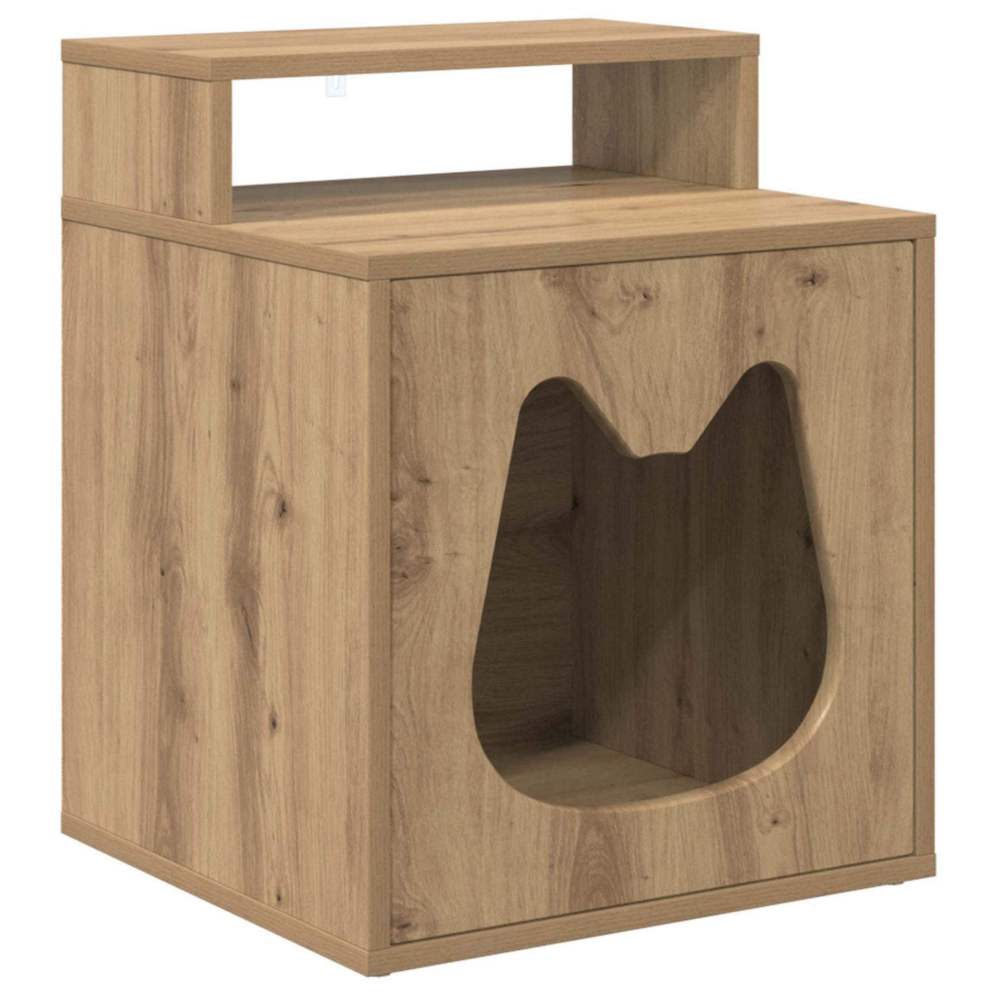 Kattenhuis Ambachtelijk eiken 42,5 x 40 x 53,5 cm Bewerkt hout