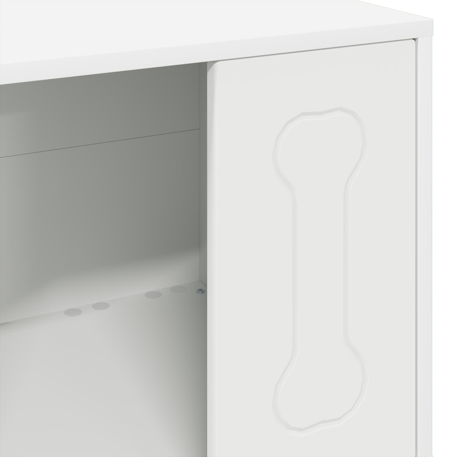 Hondenhuis Wit 44 x 42 x 49 cm Bewerkt hout is nu te koop bij PeponiXL, paradijselijk wonen!