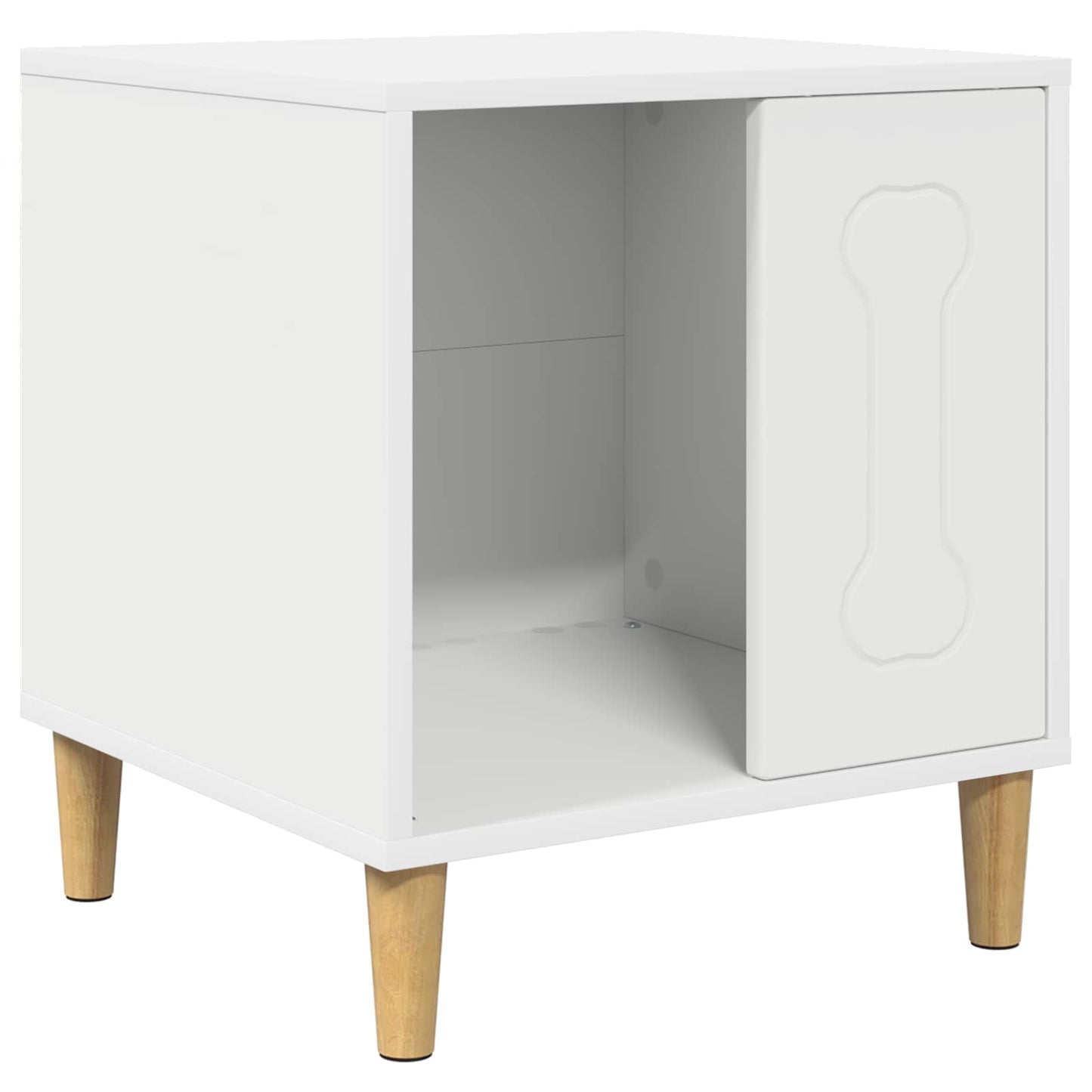 Hondenhuis Wit 44 x 42 x 49 cm Bewerkt hout is nu te koop bij PeponiXL, paradijselijk wonen!