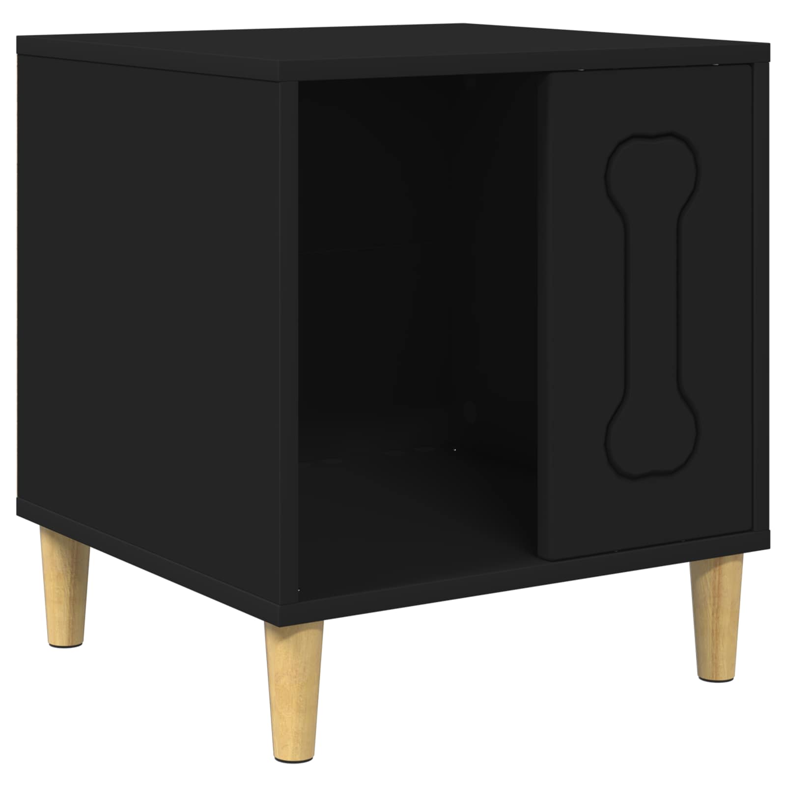 Hondenhuis Zwart 44 x 42 x 49 cm Bewerkt hout is nu te koop bij PeponiXL, paradijselijk wonen!