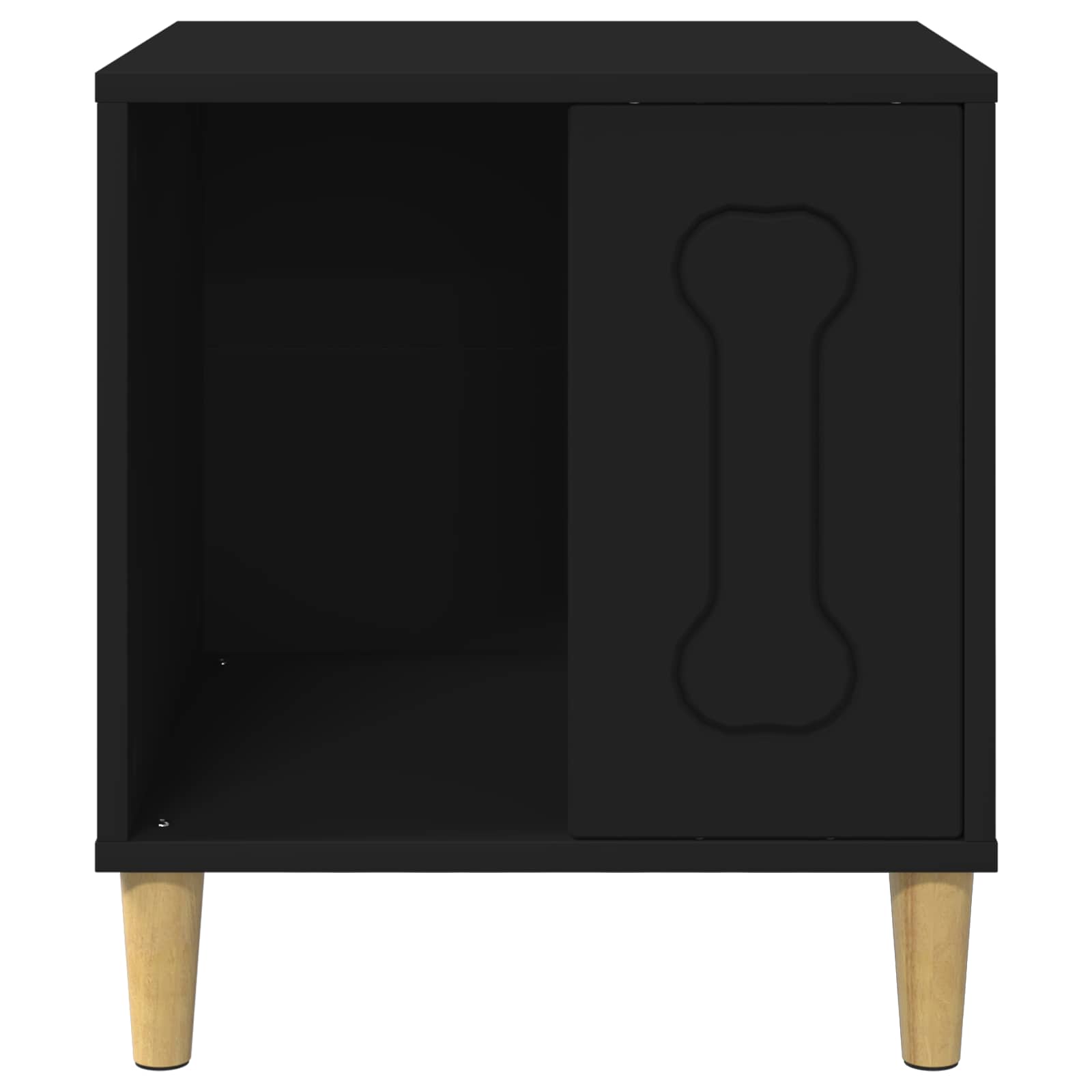 Hondenhuis Zwart 44 x 42 x 49 cm Bewerkt hout is nu te koop bij PeponiXL, paradijselijk wonen!