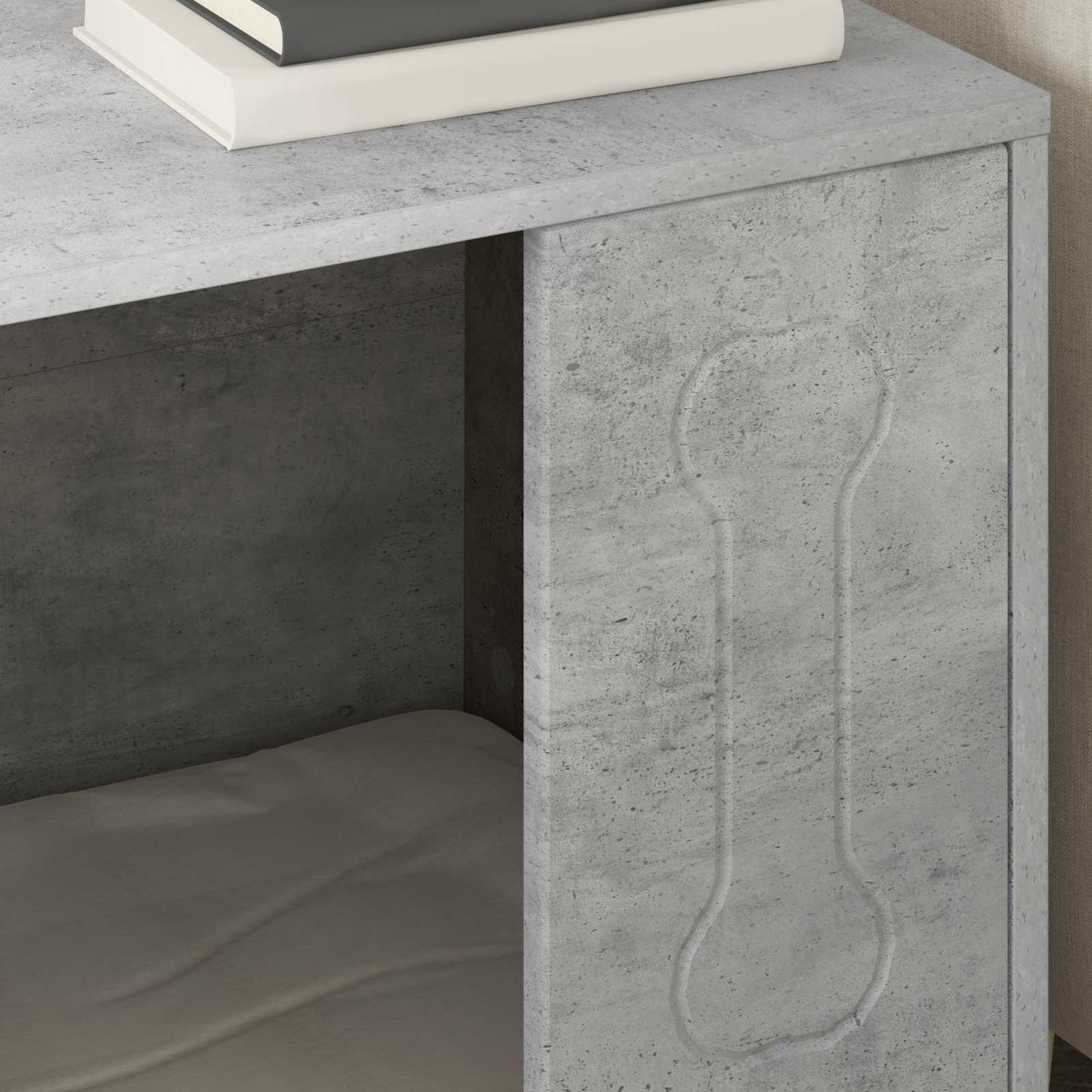 Hondenhuis Beton 44 x 42 x 49 cm Bewerkt hout is nu te koop bij PeponiXL, paradijselijk wonen!