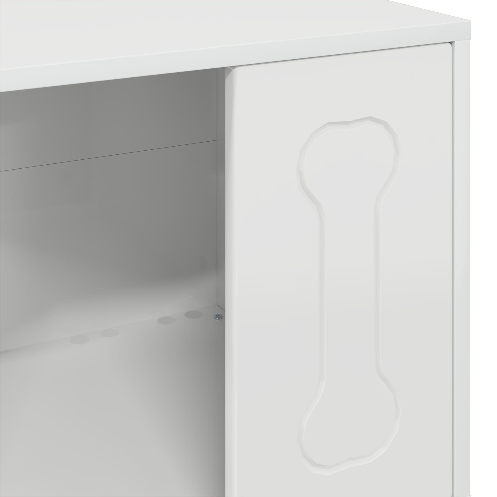 Hondenhuis Glanzend Wit 44 x 42 x 49 cm Bewerkt hout is nu te koop bij PeponiXL, paradijselijk wonen!