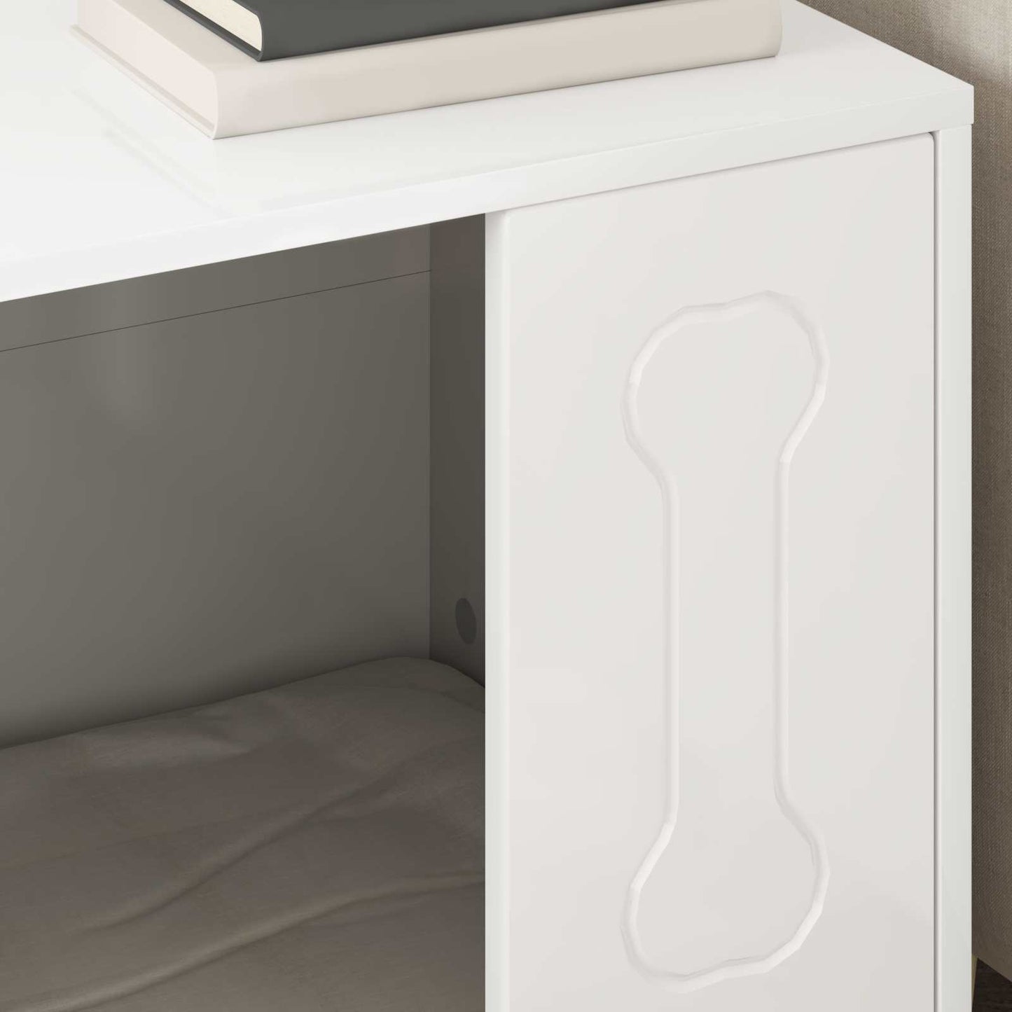 Hondenhuis Glanzend Wit 44 x 42 x 49 cm Bewerkt hout is nu te koop bij PeponiXL, paradijselijk wonen!