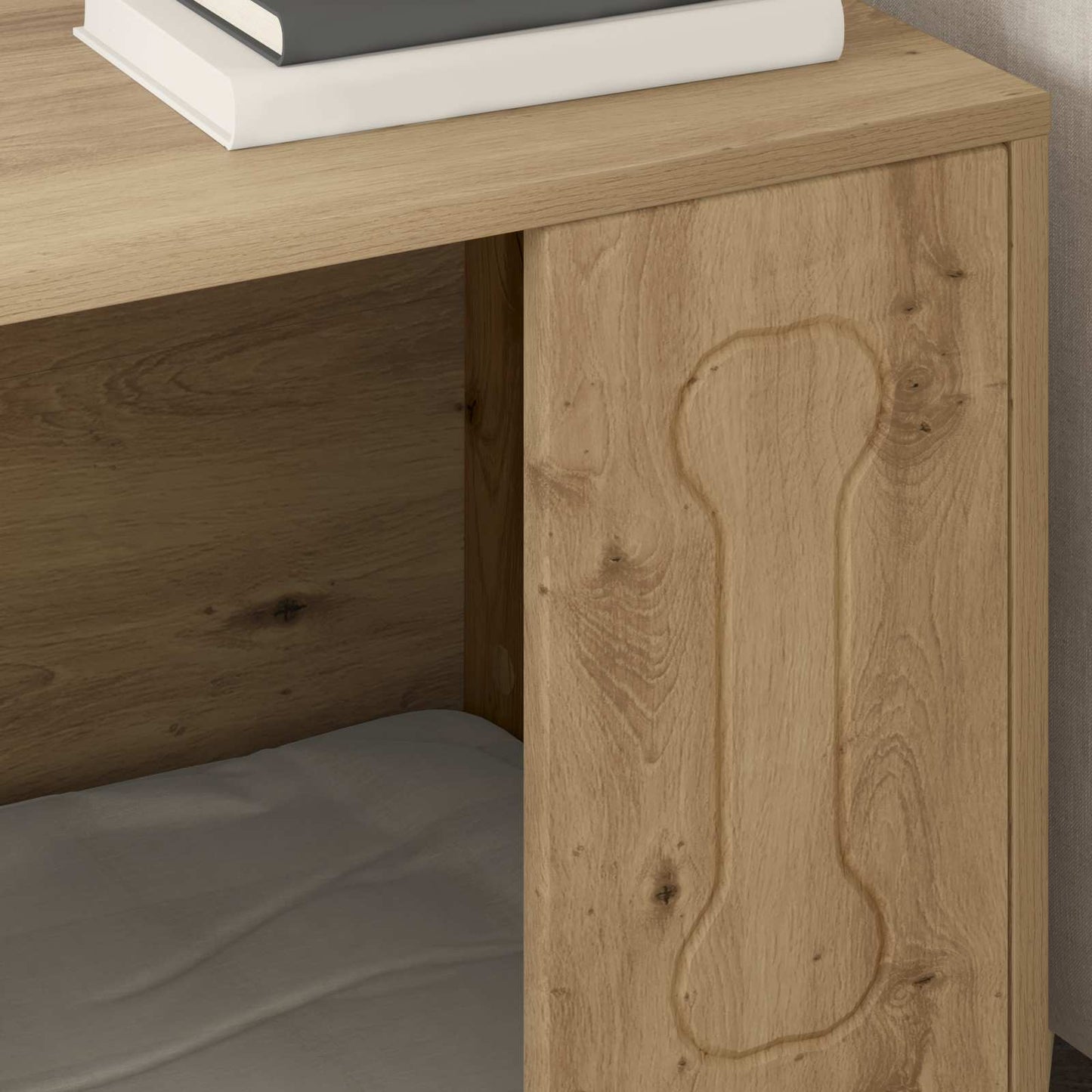 Hondenhuis Ambachtelijk eiken 44 x 42 x 49 cm Bewerkt hout is nu te koop bij PeponiXL, paradijselijk wonen!