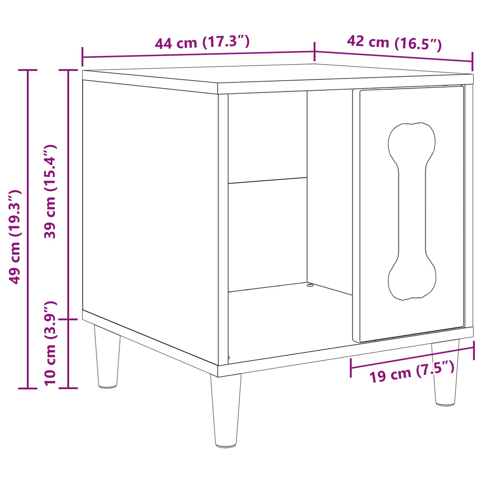 Hondenhuis Ambachtelijk eiken 44 x 42 x 49 cm Bewerkt hout is nu te koop bij PeponiXL, paradijselijk wonen!