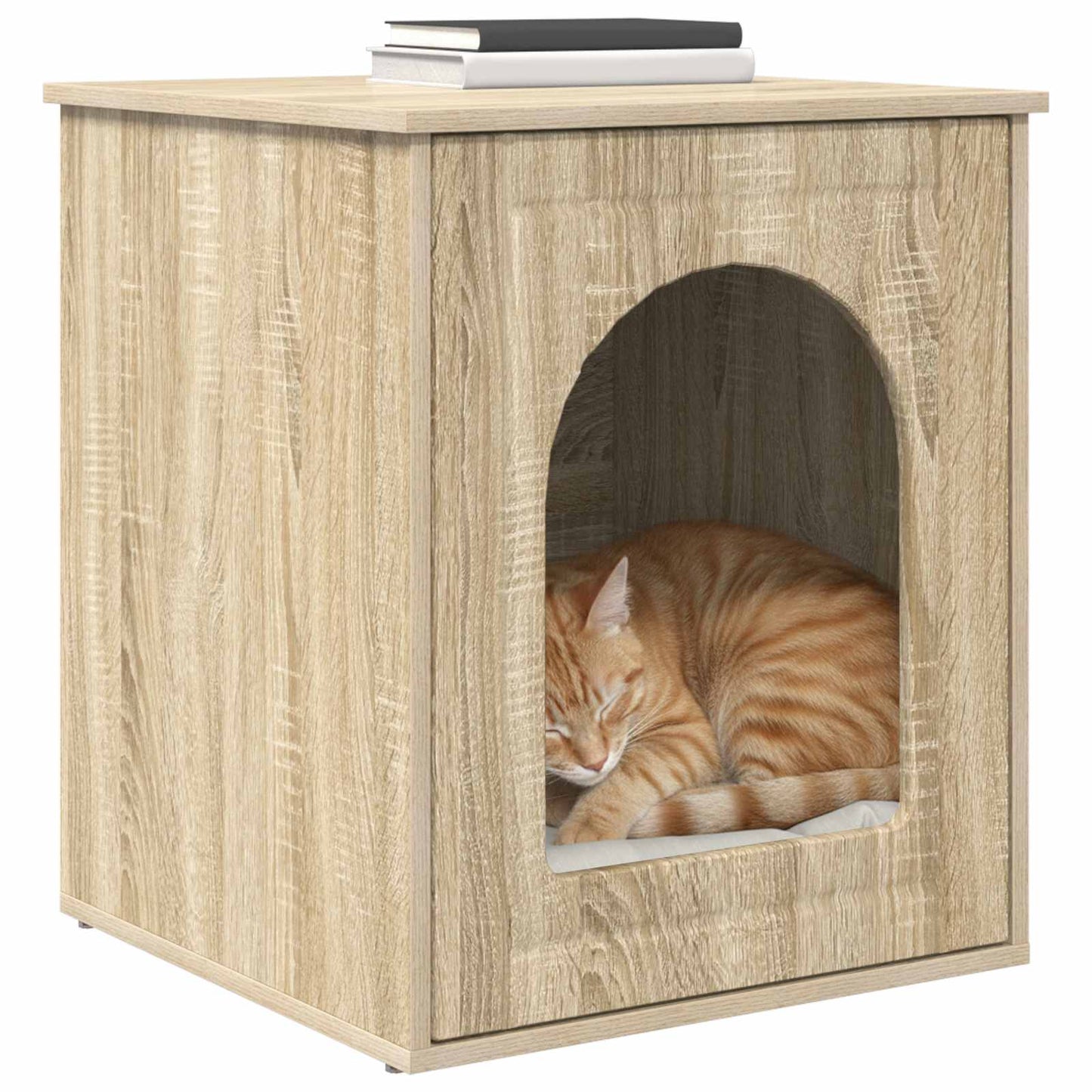 Kattenhuis Sonoma 53 x 52 x 62 cm Bewerkt hout is nu te koop bij PeponiXL, paradijselijk wonen!