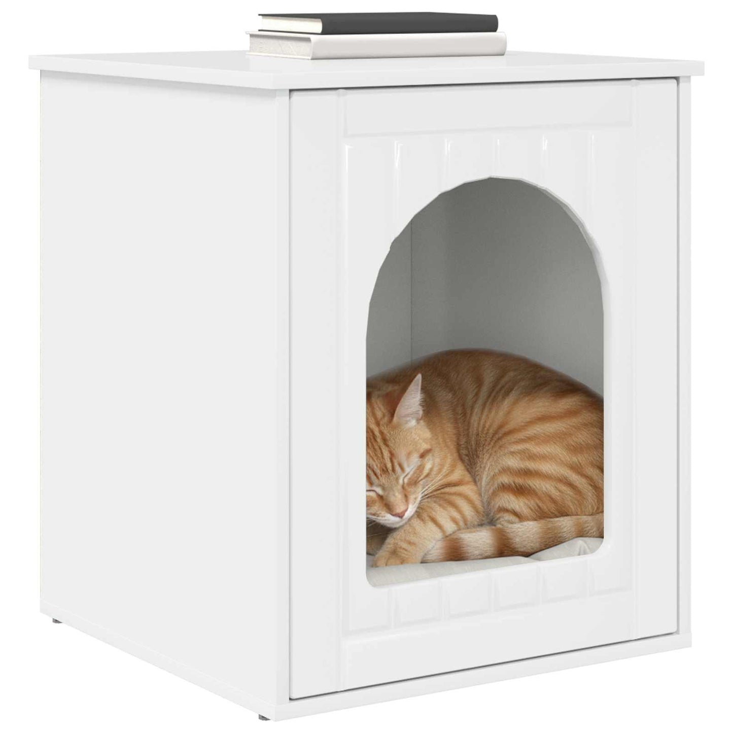 Kattenhuis Glanzend Wit 53 x 52 x 62 cm Bewerkt hout is nu te koop bij PeponiXL, paradijselijk wonen!