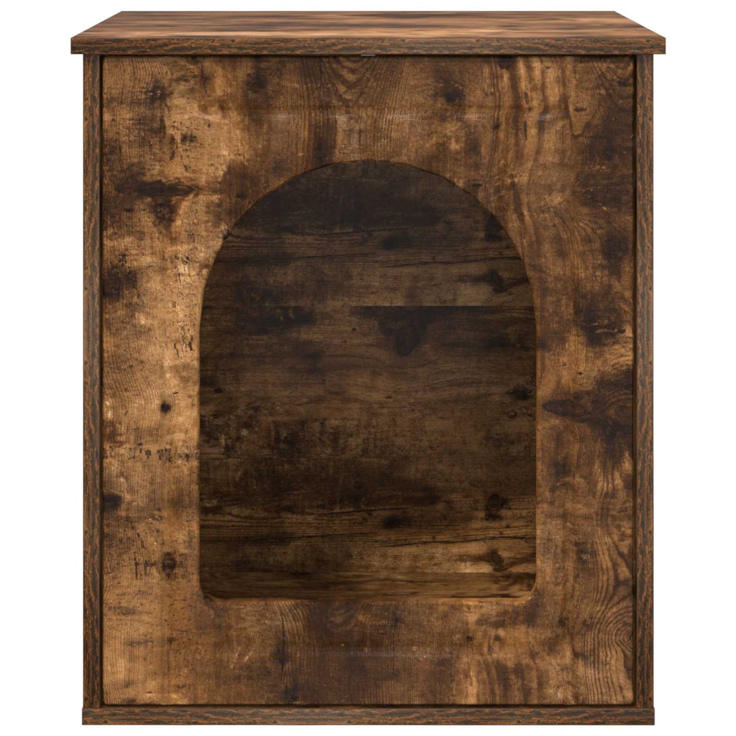Kattenhuis Gerookt eiken 53 x 52 x 62 cm Bewerkt hout is nu te koop bij PeponiXL, paradijselijk wonen!