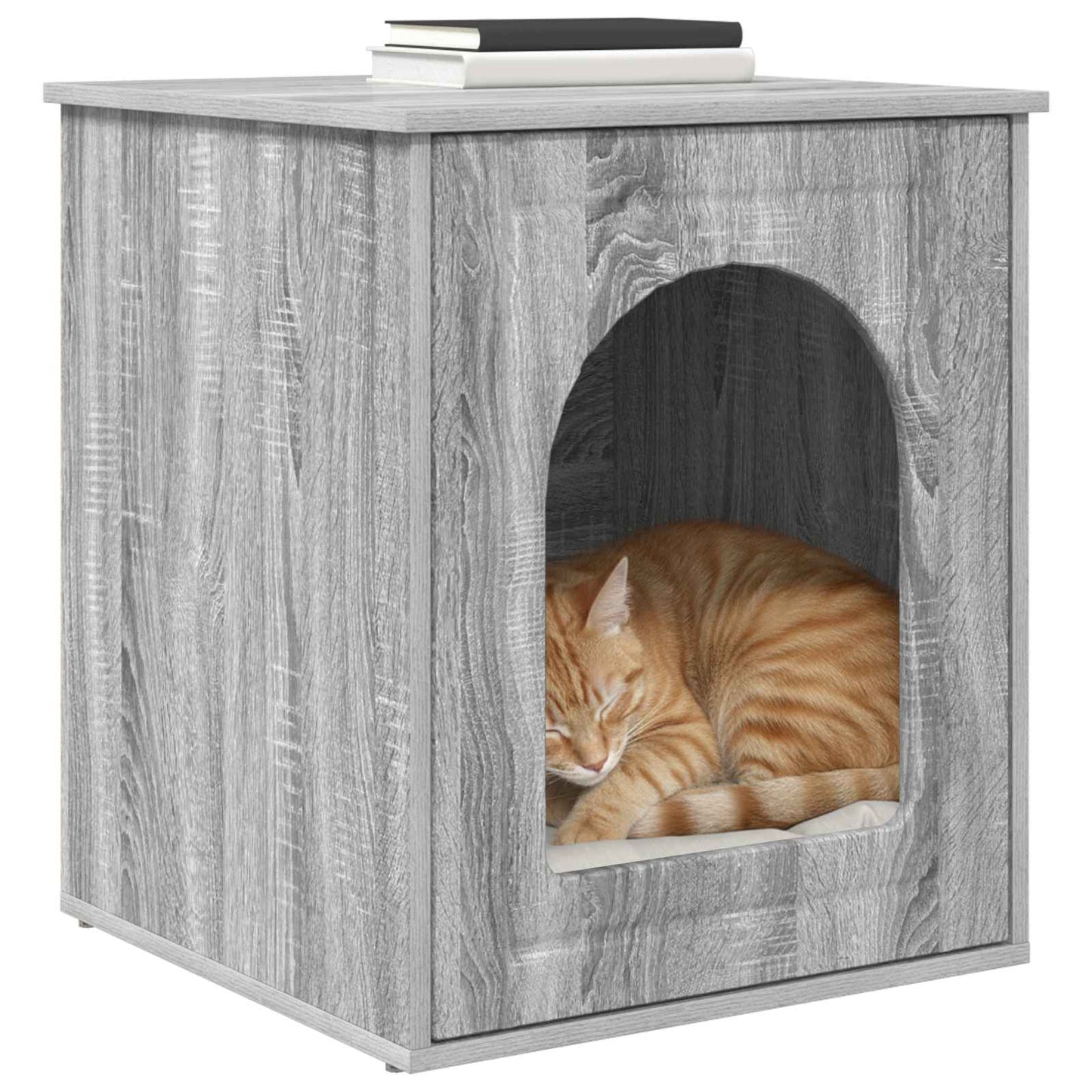 Kattenhuis Grijs Sonoma 53 x 52 x 62 cm Bewerkt hout is nu te koop bij PeponiXL, paradijselijk wonen!