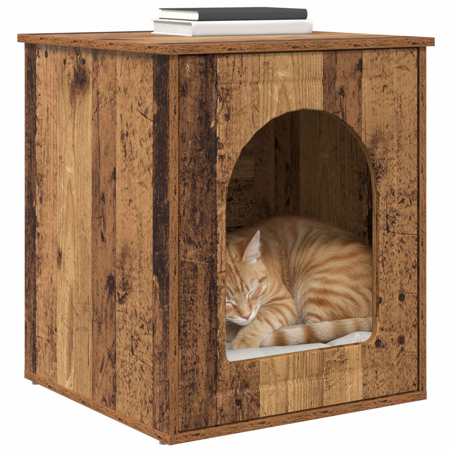 Kattenhuis Oudhout 53 x 52 x 62 cm Bewerkt hout is nu te koop bij PeponiXL, paradijselijk wonen!