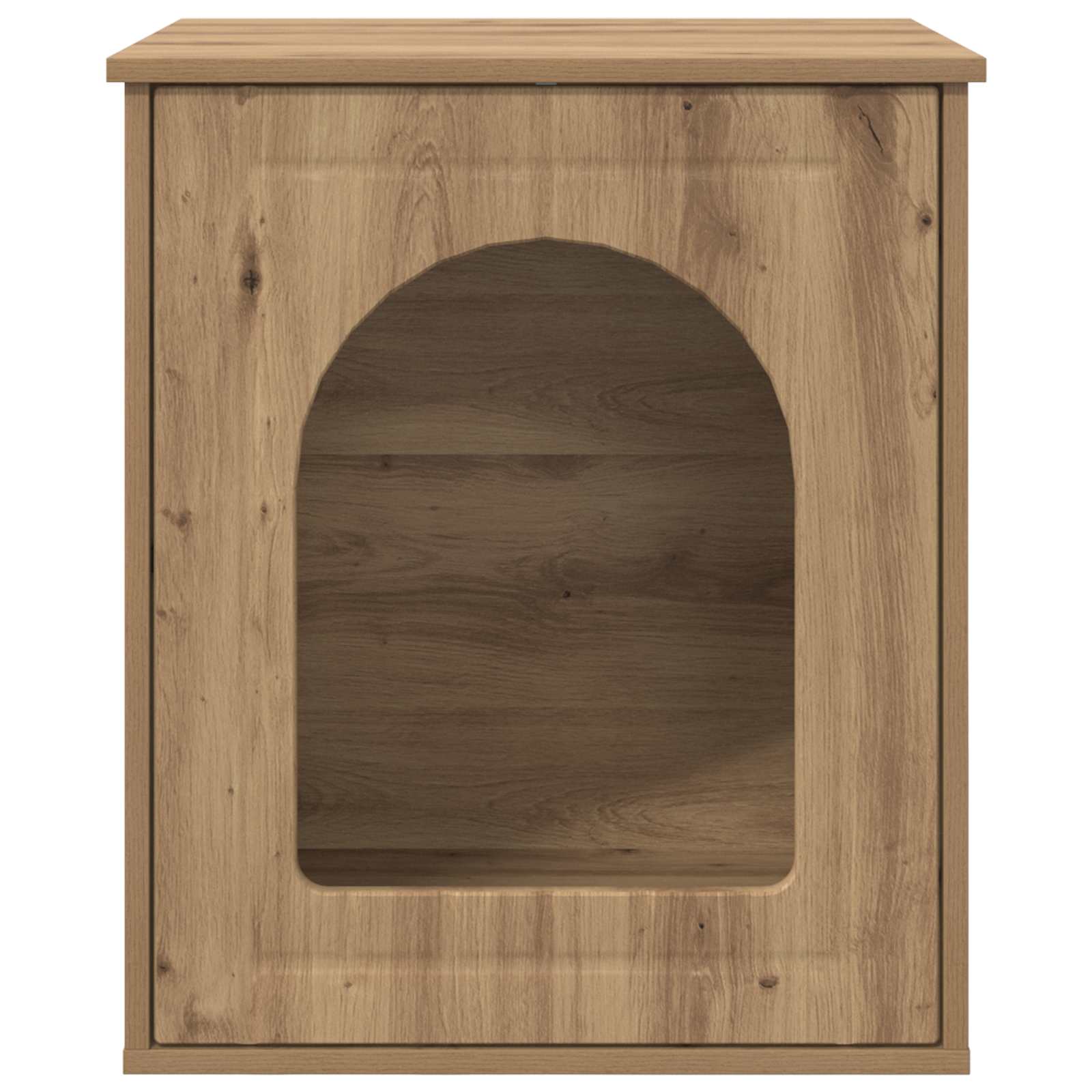 Kattenhuis Ambachtelijk eiken 53 x 52 x 62 cm Bewerkt hout is nu te koop bij PeponiXL, paradijselijk wonen!