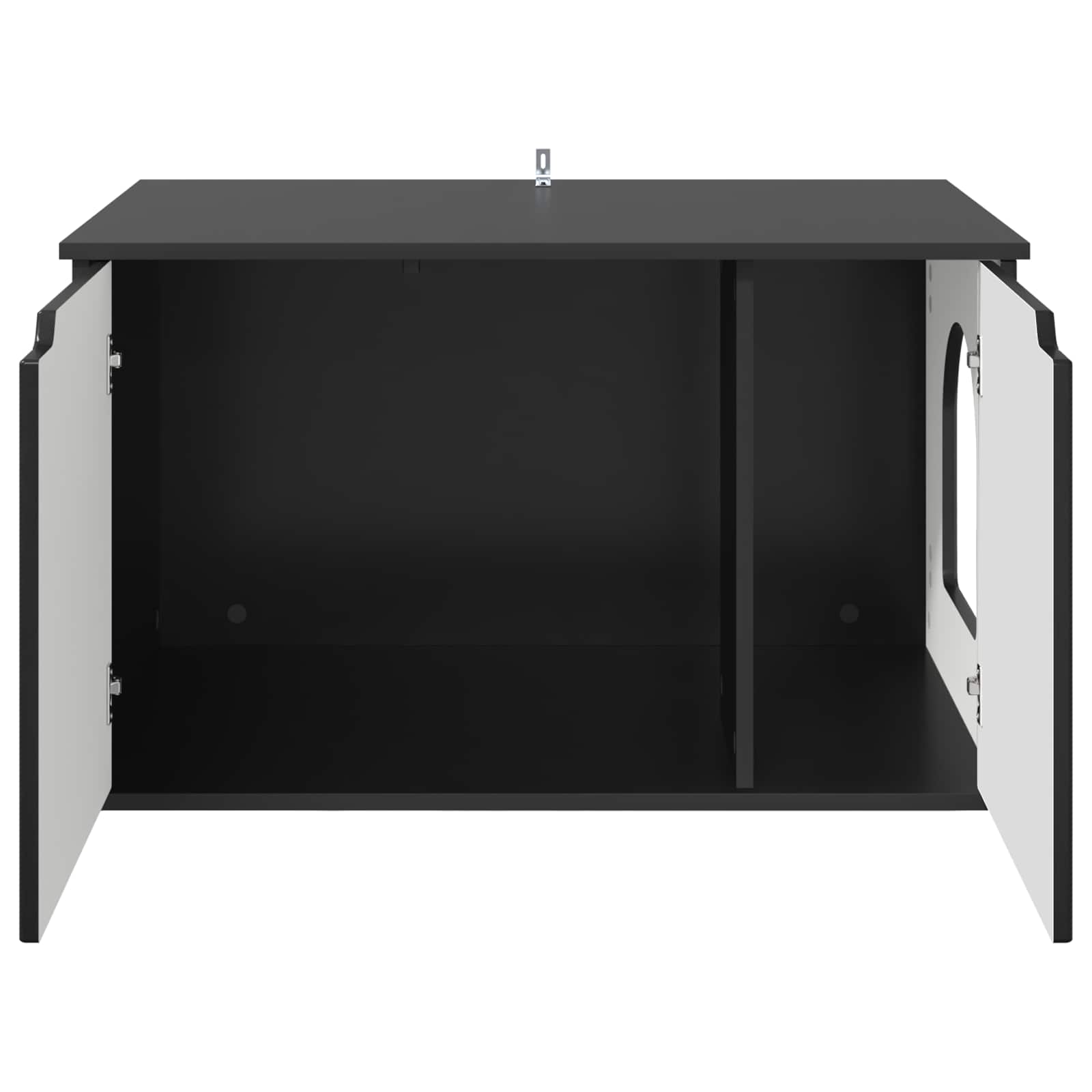 Kattenhuis Zwart 85 x 55 x 50,5 cm Bewerkt hout is nu te koop bij PeponiXL, paradijselijk wonen!