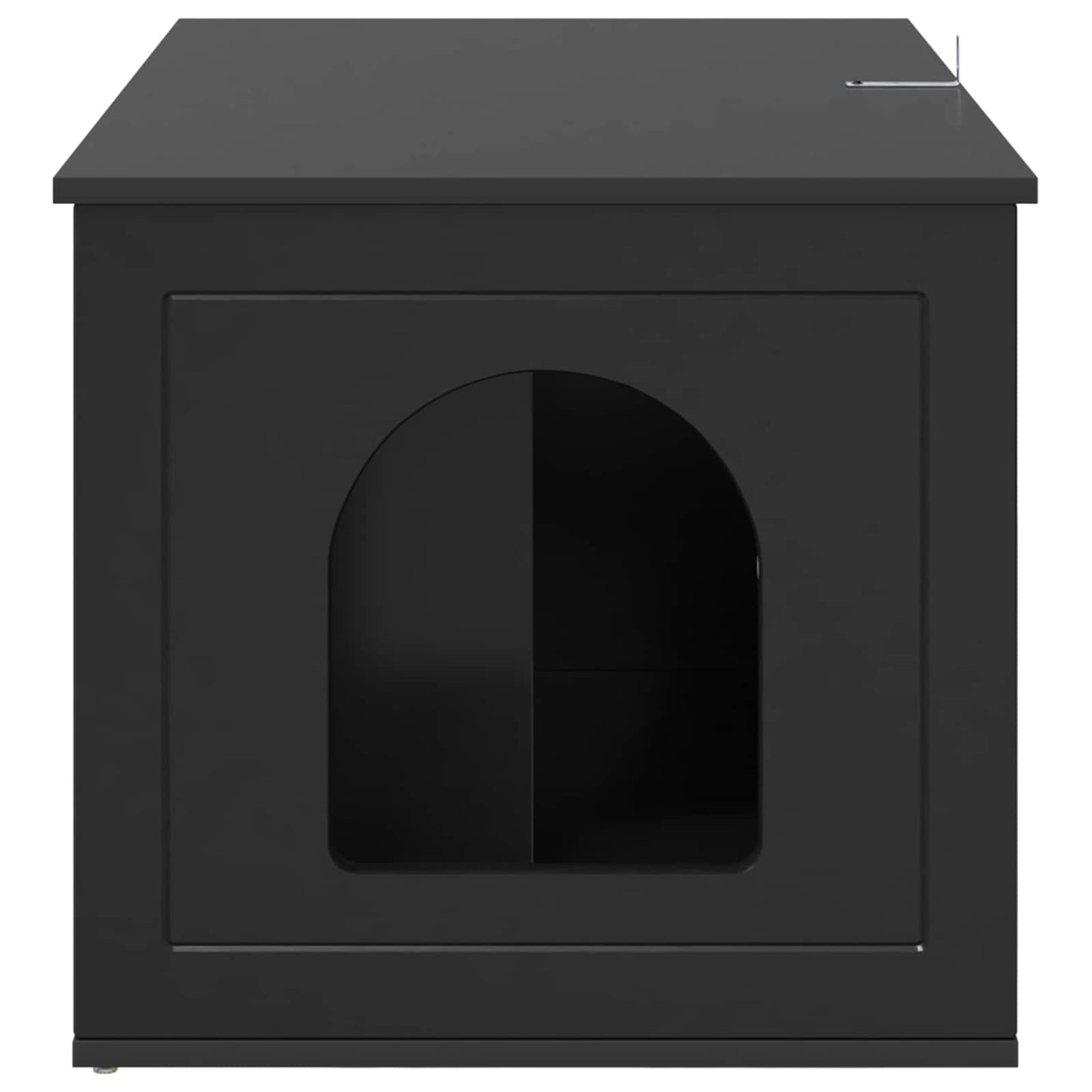 Kattenhuis Zwart 85 x 55 x 50,5 cm Bewerkt hout is nu te koop bij PeponiXL, paradijselijk wonen!