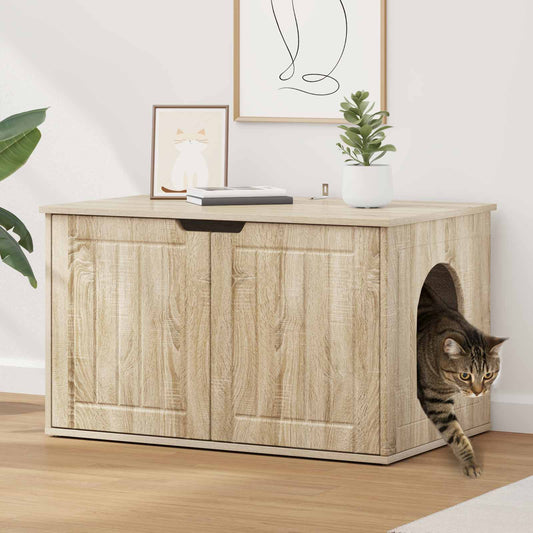 Kattenhuis Sonoma 85 x 55 x 50,5 cm Bewerkt hout is nu te koop bij PeponiXL, paradijselijk wonen!