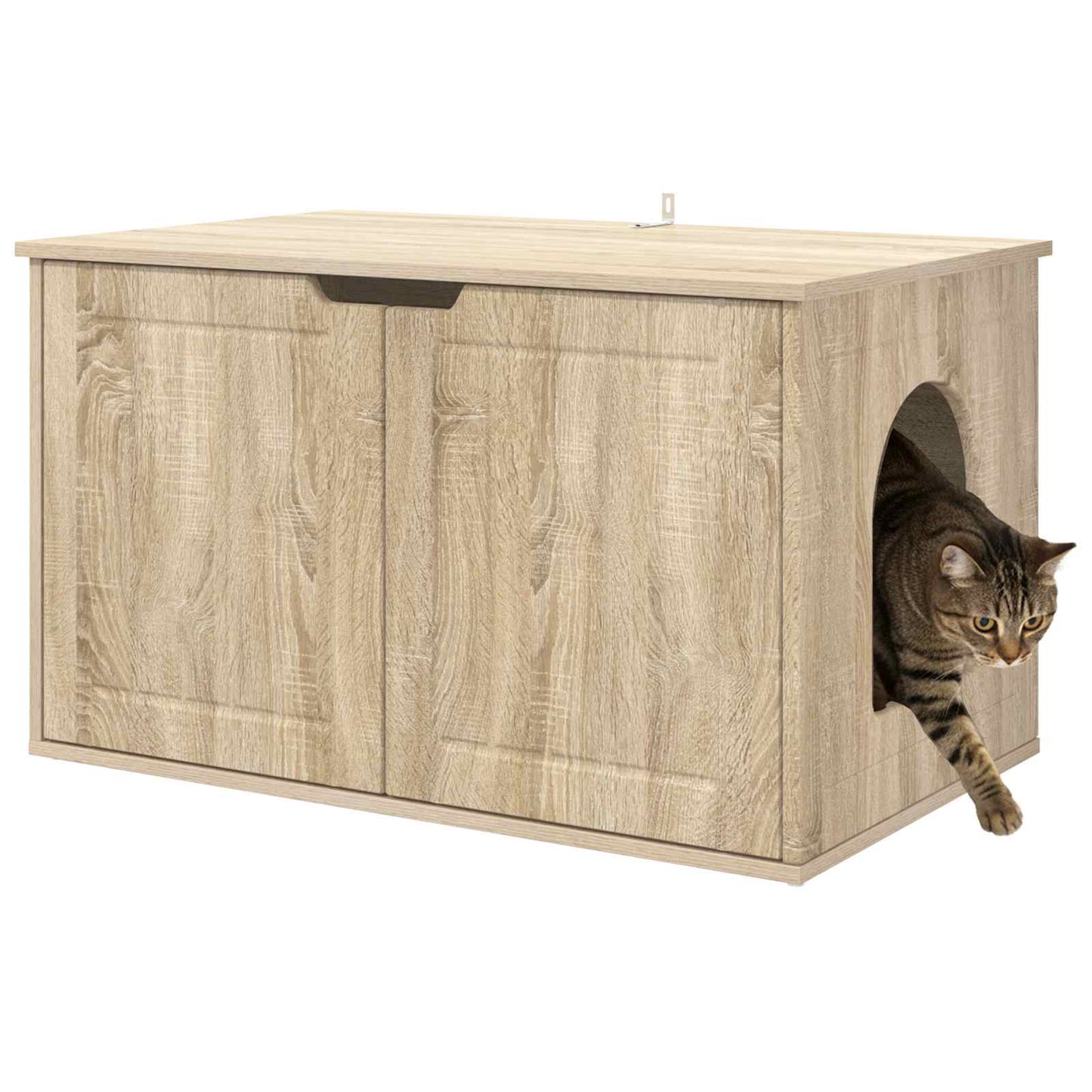Kattenhuis Sonoma 85 x 55 x 50,5 cm Bewerkt hout is nu te koop bij PeponiXL, paradijselijk wonen!