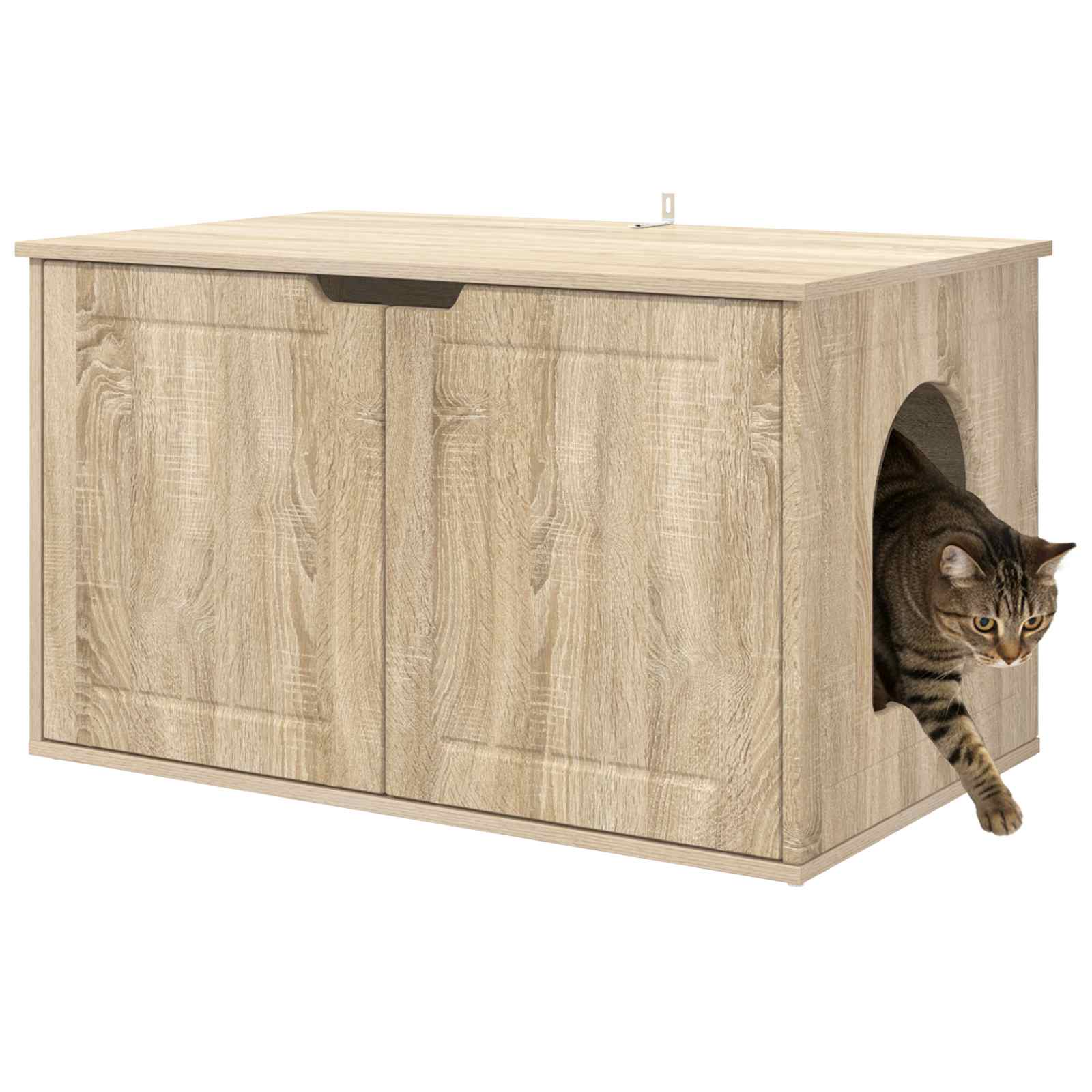 Kattenhuis Sonoma 85 x 55 x 50,5 cm Bewerkt hout is nu te koop bij PeponiXL, paradijselijk wonen!