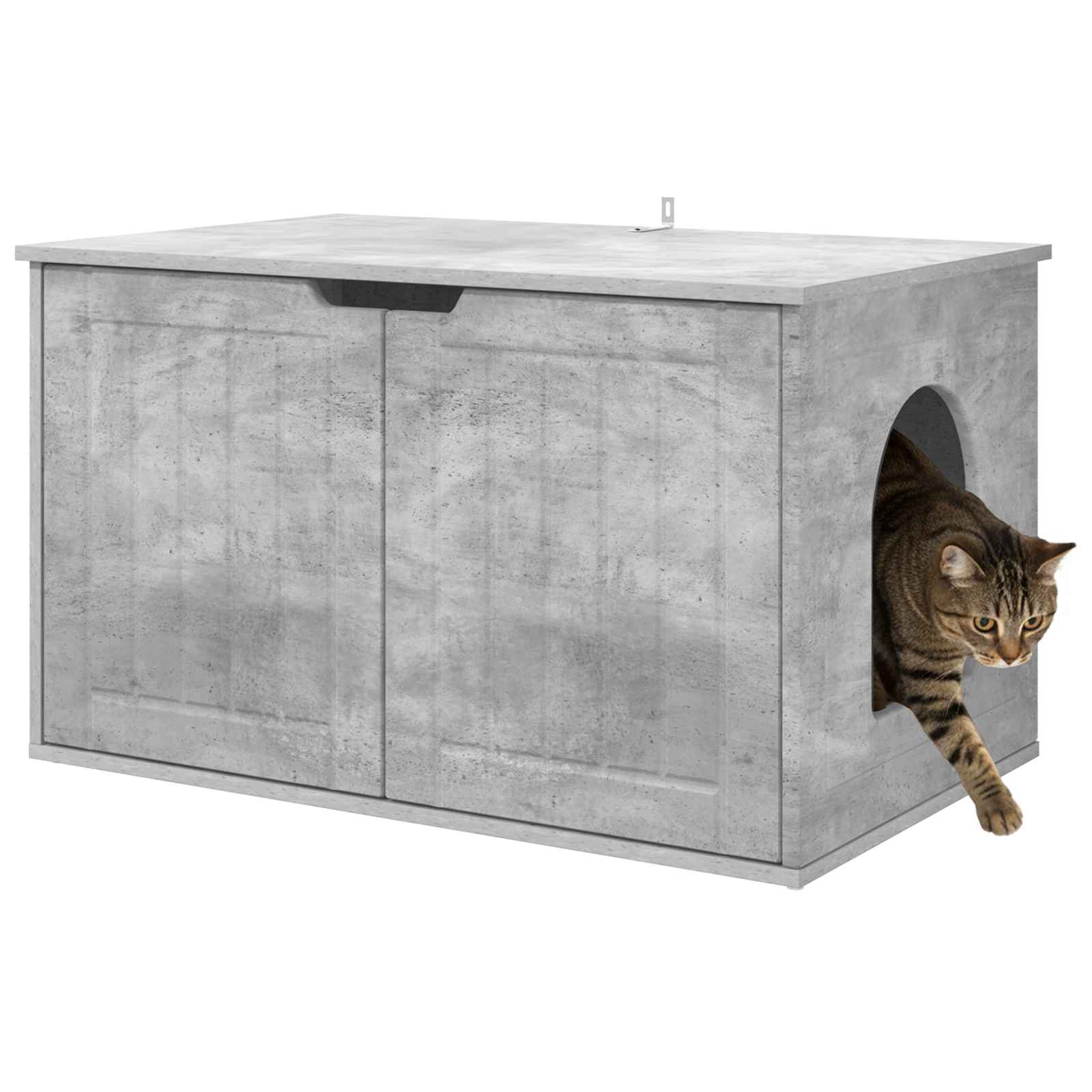 Kattenhuis Beton 85 x 55 x 50,5 cm Bewerkt hout is nu te koop bij PeponiXL, paradijselijk wonen!