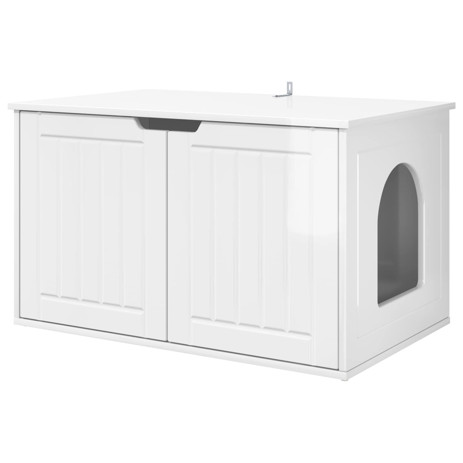 Kattenhuis Glanzend Wit 85 x 55 x 50,5 cm Bewerkt hout is nu te koop bij PeponiXL, paradijselijk wonen!