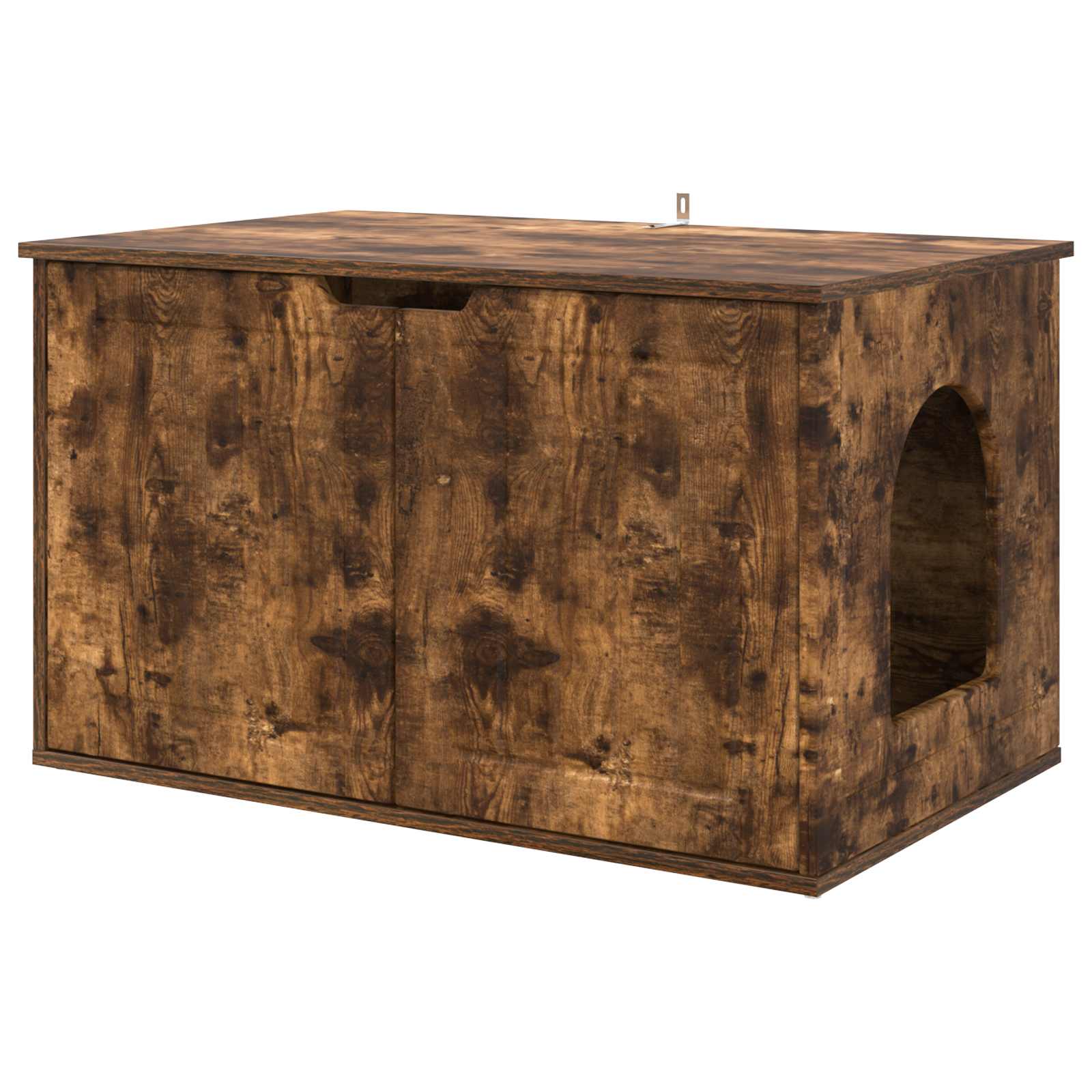 Kattenhuis Gerookt eiken 85 x 55 x 50,5 cm Bewerkt hout is nu te koop bij PeponiXL, paradijselijk wonen!