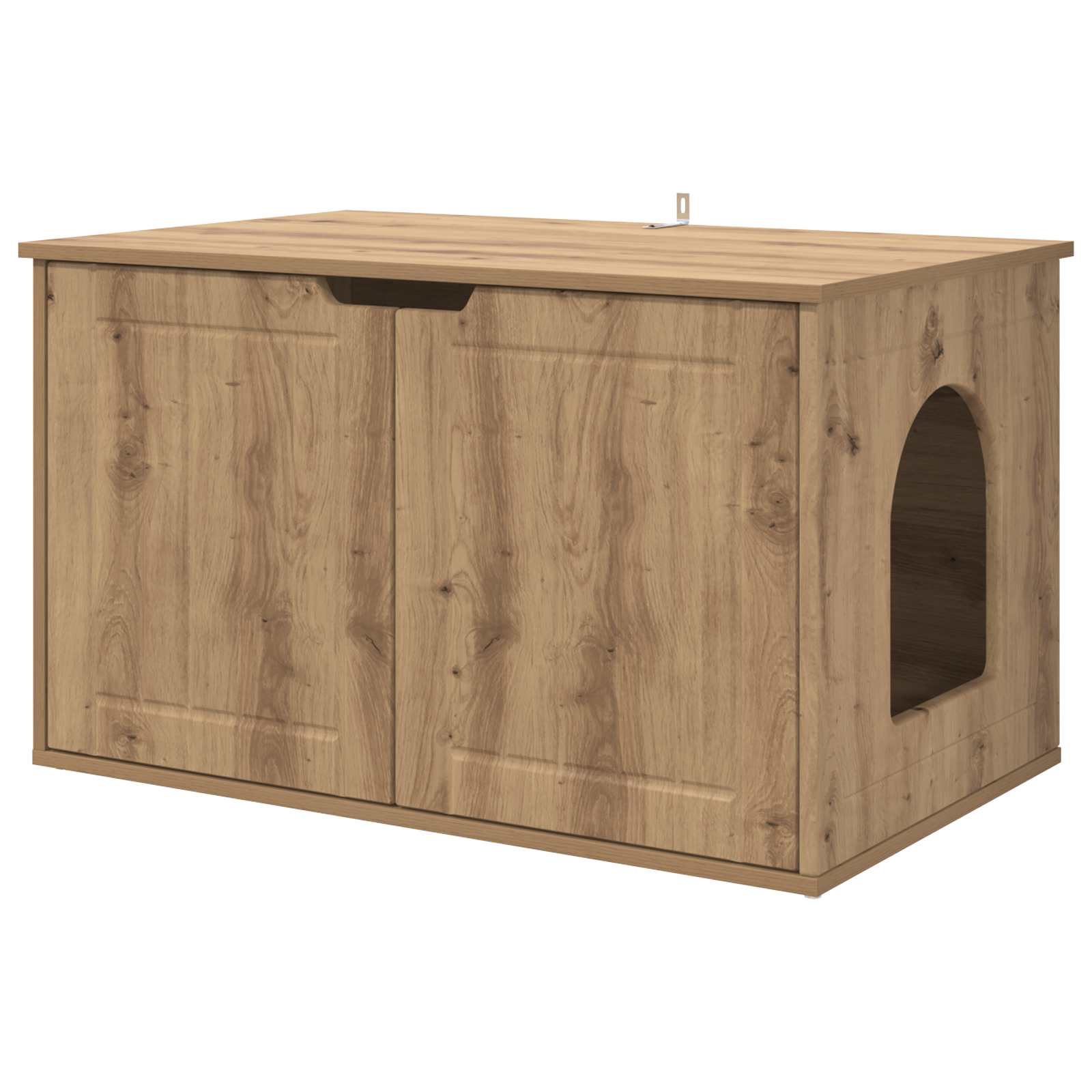 Kattenhuis Ambachtelijk eiken 85 x 55 x 50,5 cm Bewerkt hout is nu te koop bij PeponiXL, paradijselijk wonen!