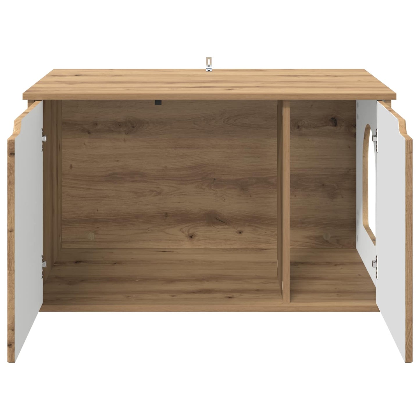 Kattenhuis Ambachtelijk eiken 85 x 55 x 50,5 cm Bewerkt hout is nu te koop bij PeponiXL, paradijselijk wonen!