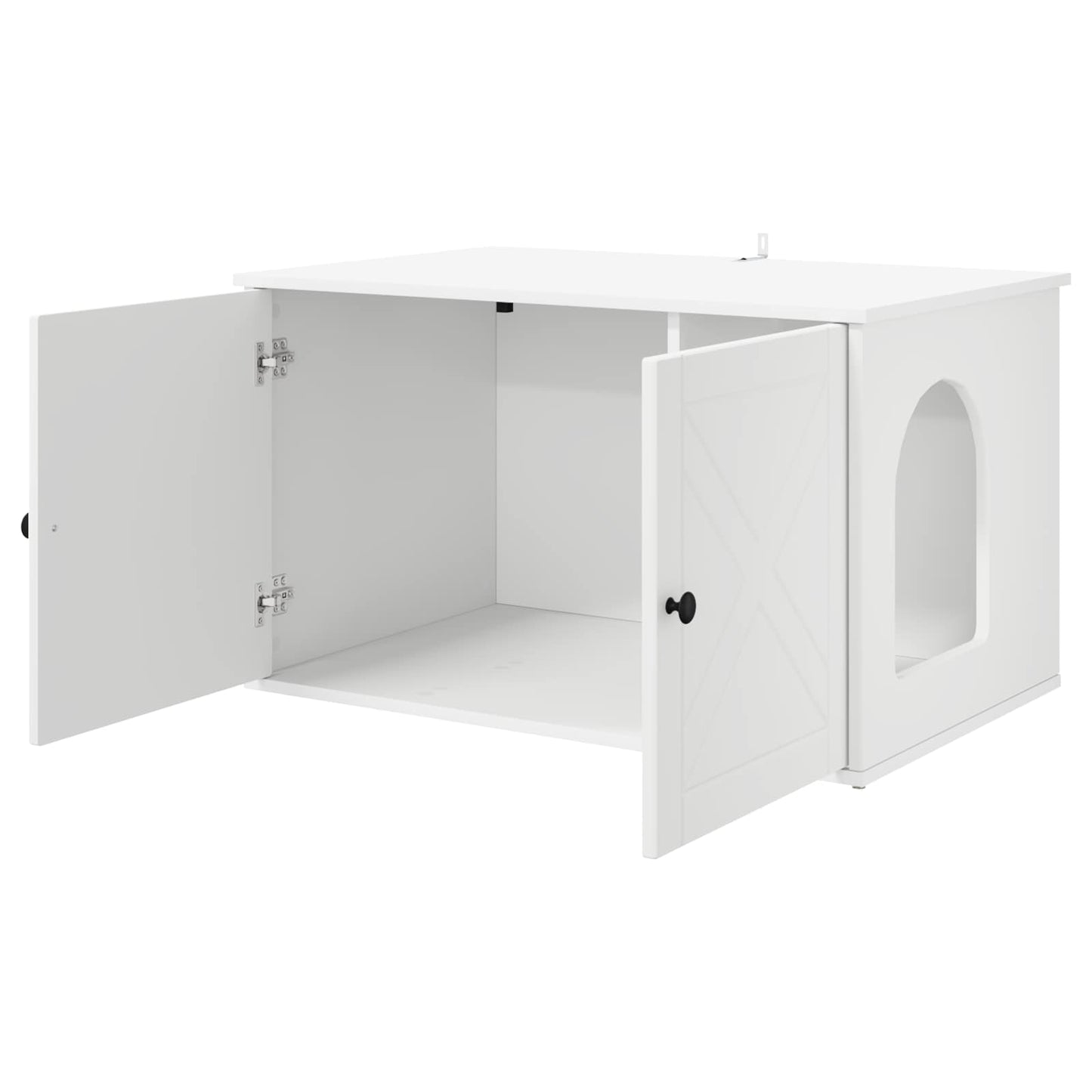 Kattenhuis Wit 85 x 55 x 50,5 cm Bewerkt hout is nu te koop bij PeponiXL, paradijselijk wonen!