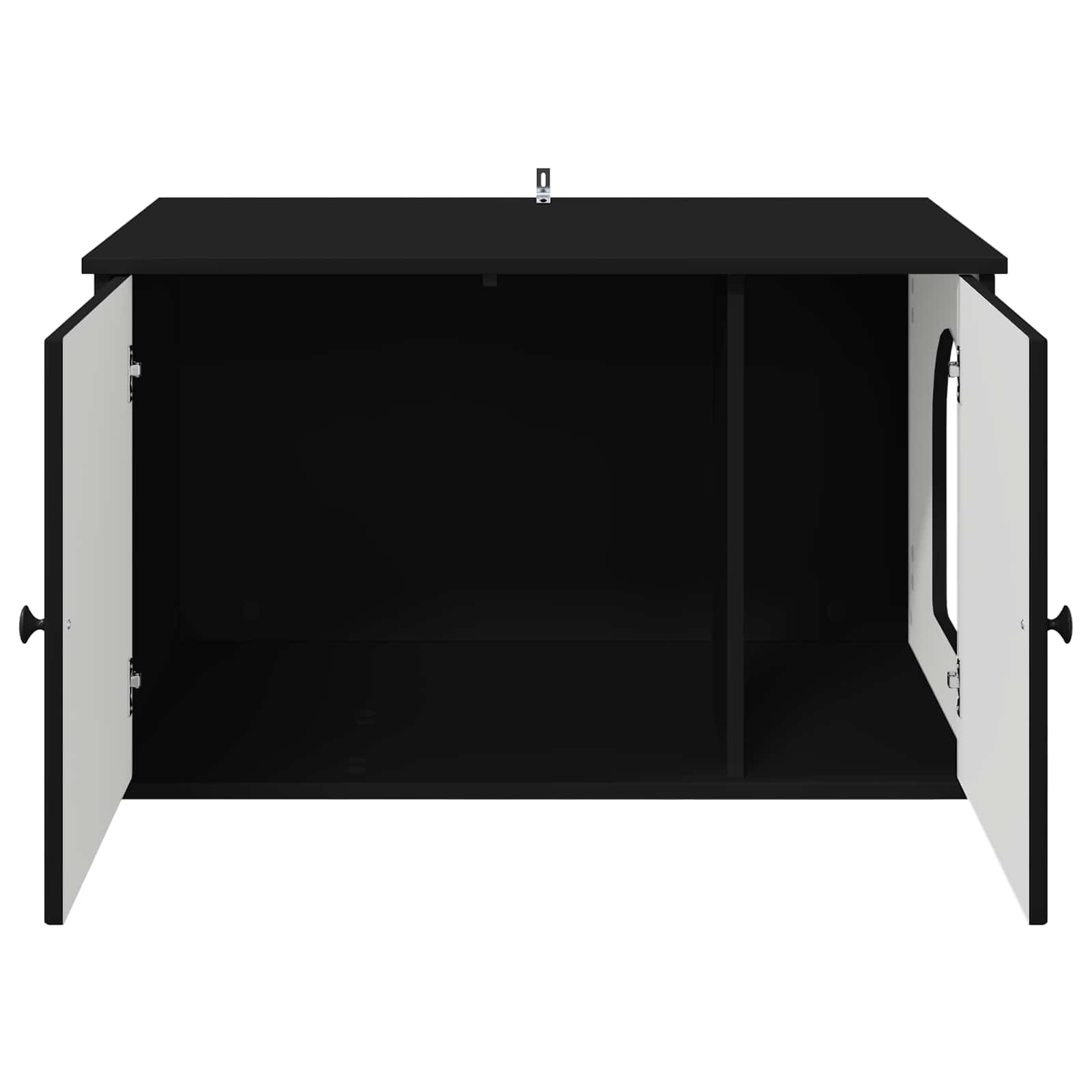Kattenhuis Zwart 85 x 55 x 50,5 cm Bewerkt hout is nu te koop bij PeponiXL, paradijselijk wonen!