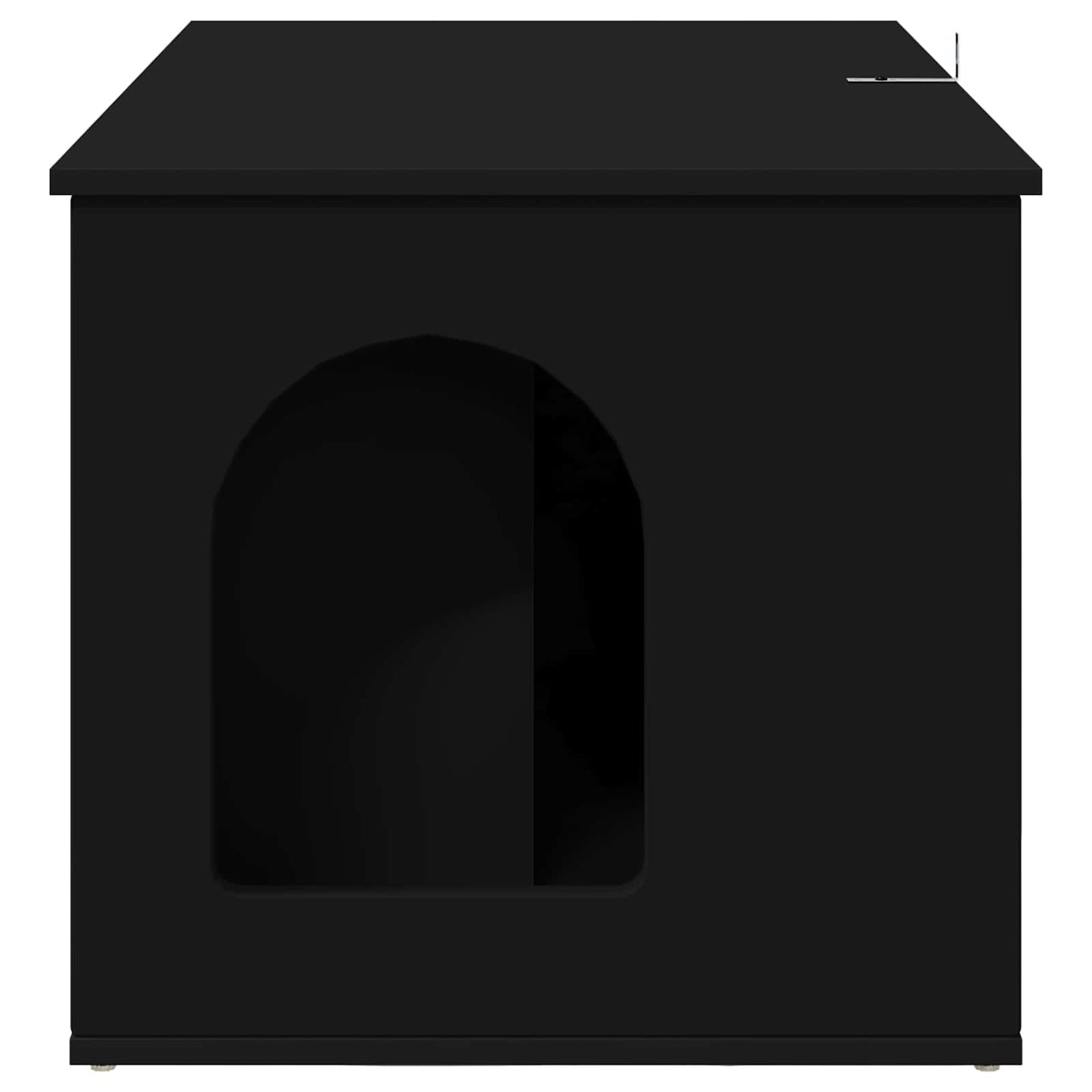 Kattenhuis Zwart 85 x 55 x 50,5 cm Bewerkt hout is nu te koop bij PeponiXL, paradijselijk wonen!