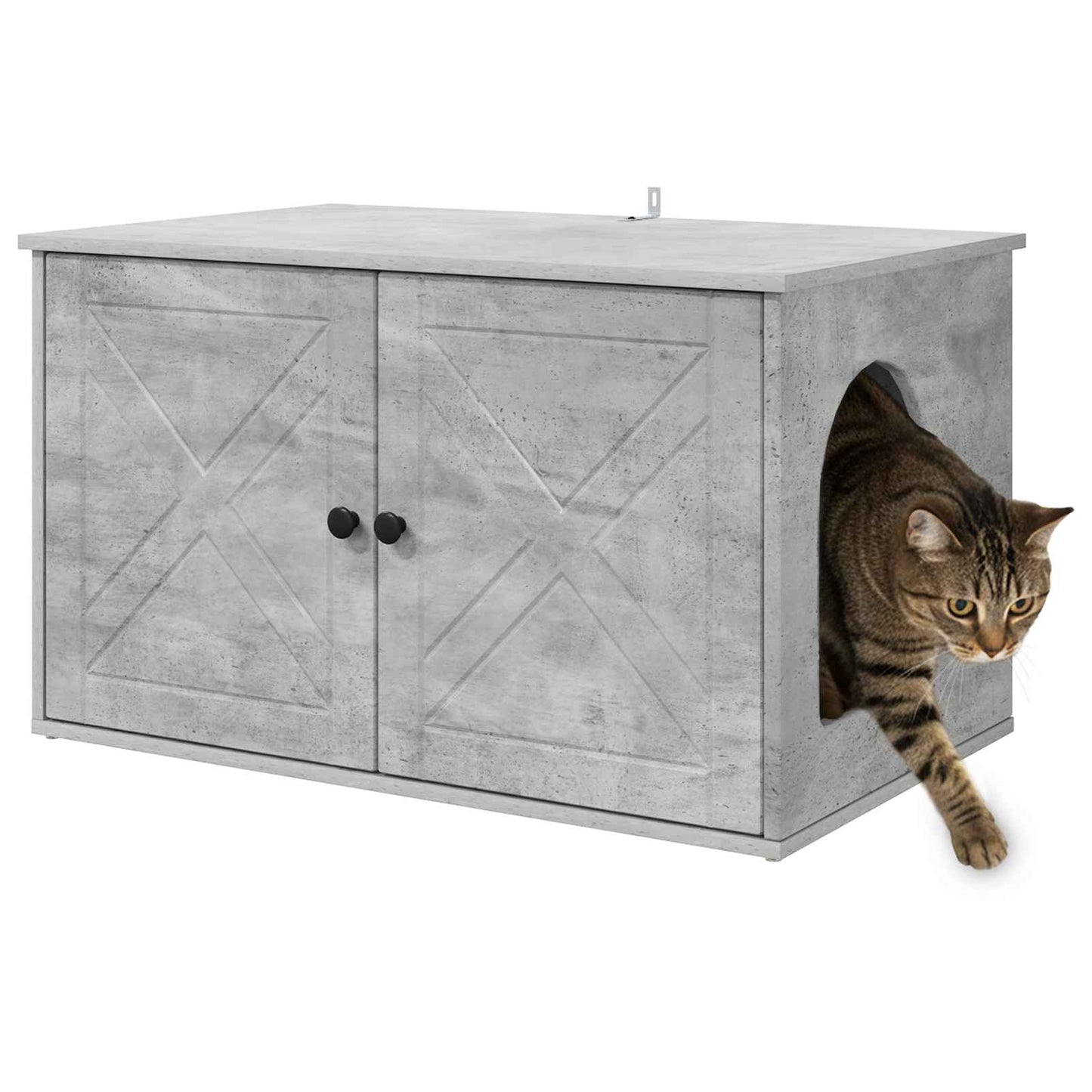 Kattenhuis Beton 85 x 55 x 50 cm Bewerkt hout is nu te koop bij PeponiXL, paradijselijk wonen!