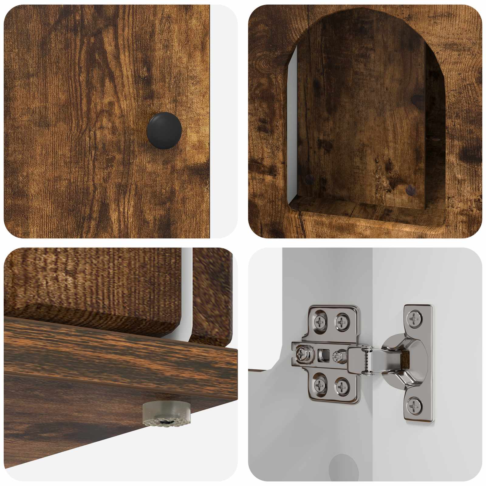 Kattenhuis Gerookt eiken 85 x 55 x 50 cm Bewerkt hout is nu te koop bij PeponiXL, paradijselijk wonen!