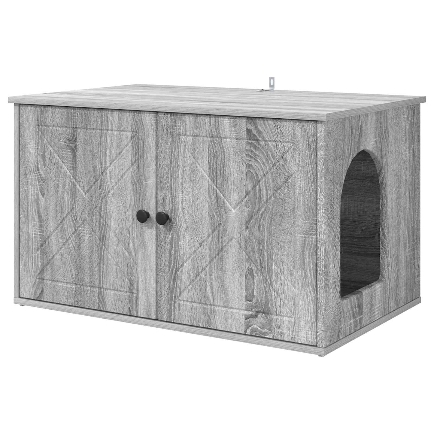 Kattenhuis Grijs Sonoma 85 x 55 x 50 cm Bewerkt hout is nu te koop bij PeponiXL, paradijselijk wonen!