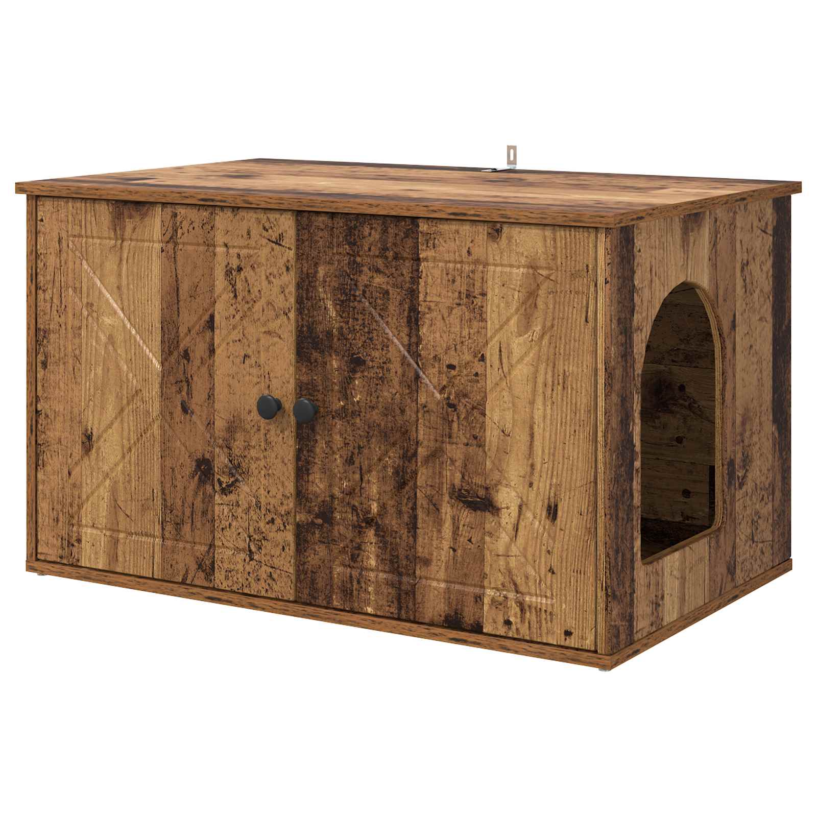 Kattenhuis Oudhout 85 x 55 x 50 cm Bewerkt hout is nu te koop bij PeponiXL, paradijselijk wonen!